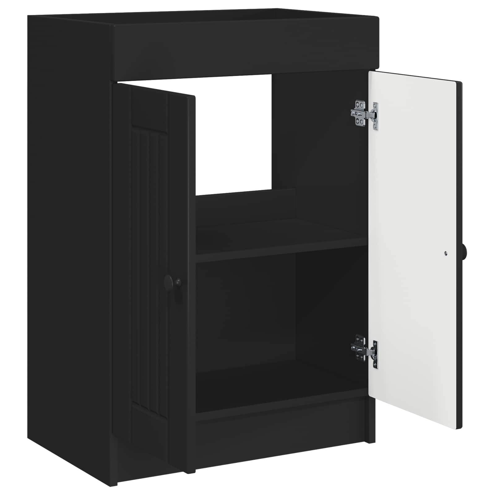 vidaXL Unter dem Waschbecken Badschrank Schwarz 56 x 37,5 x 81 cm