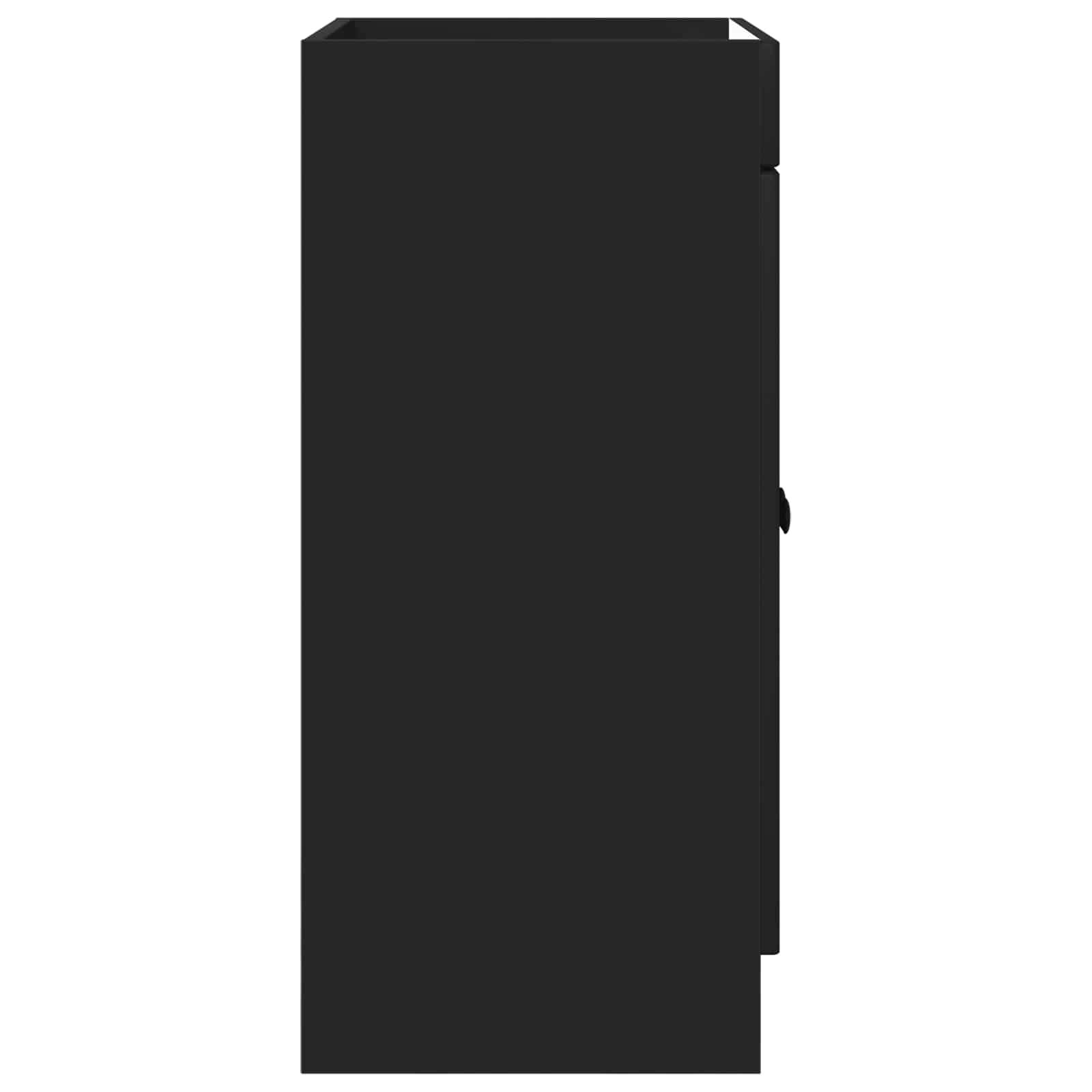 vidaXL Unter dem Waschbecken Badschrank Schwarz 56 x 37,5 x 81 cm