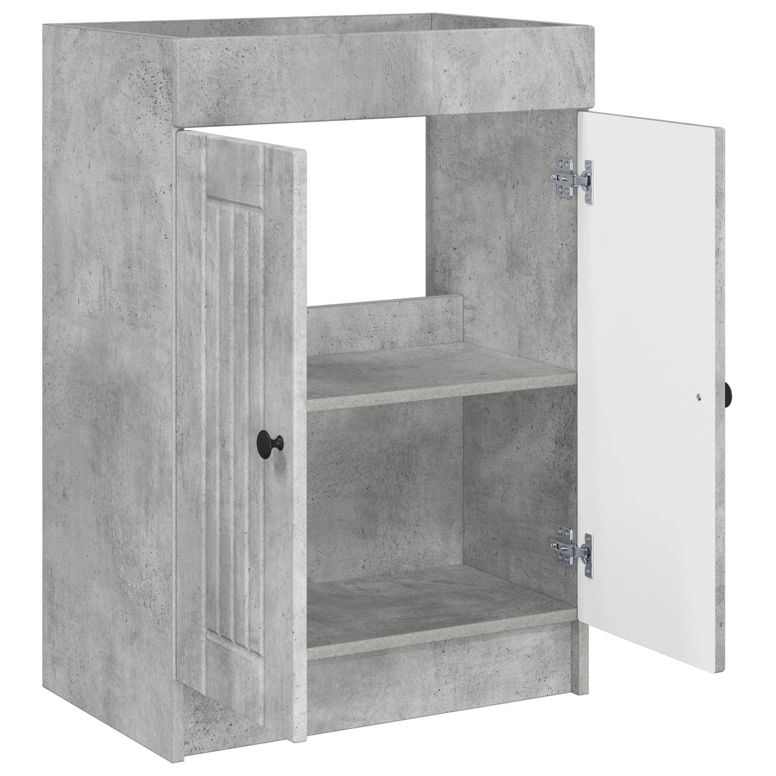 vidaXL Unter dem Waschbecken Badschrank Betongrau 56 x 37,5 x 81 cm