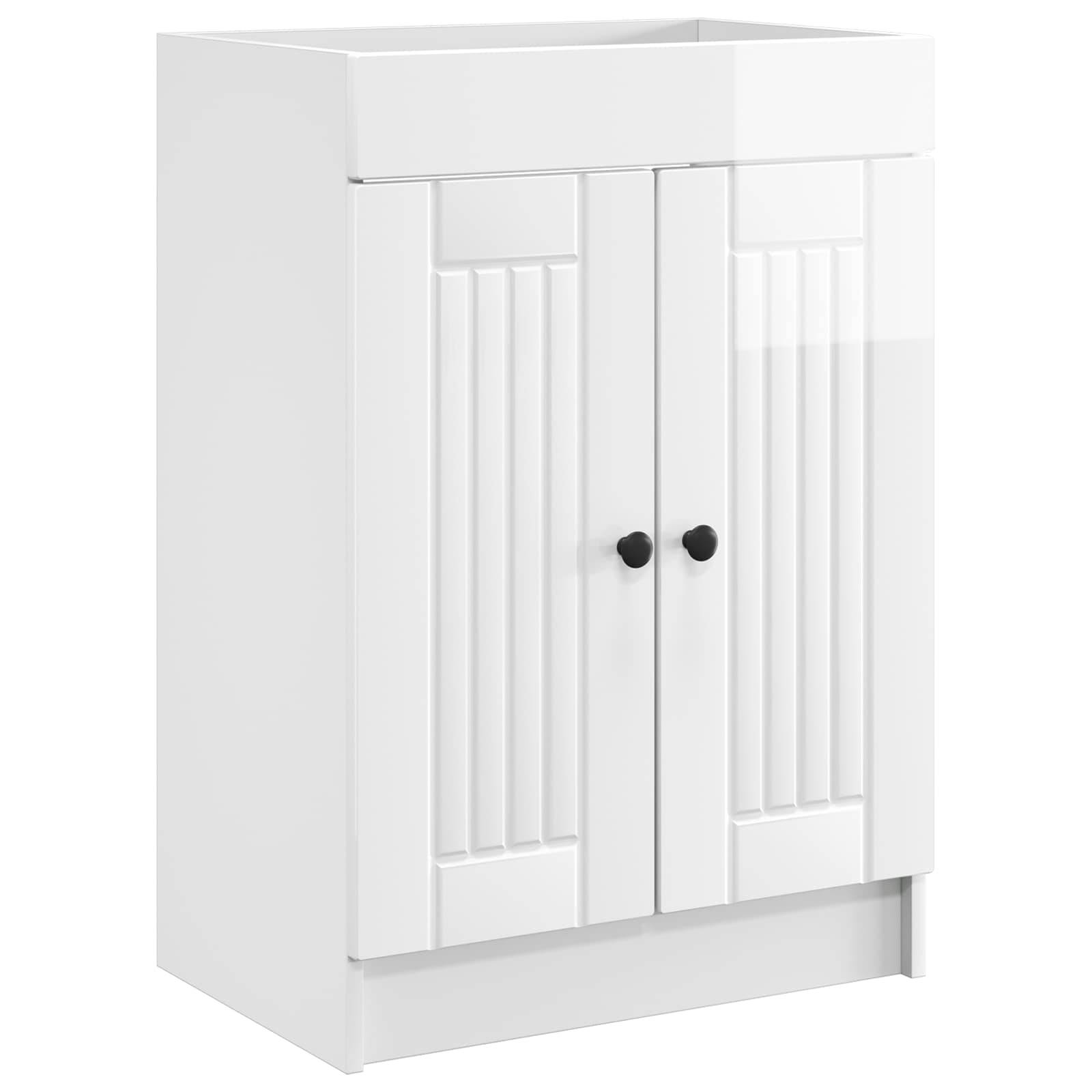 vidaXL Badezimmermöbel-Set Hochglanz Weiß 78,5 x 37,5 x 81 cm