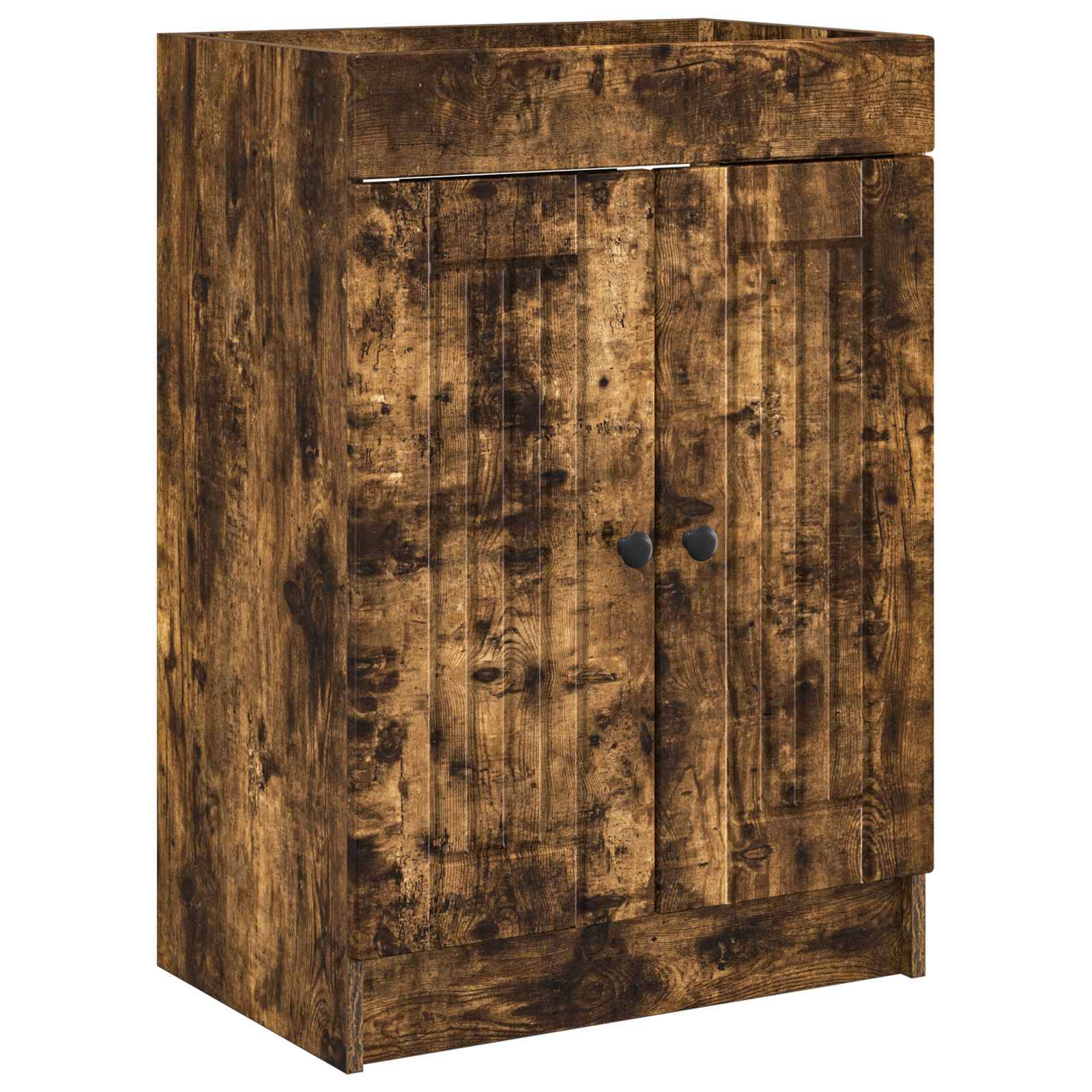 vidaXL Badezimmermöbel-Set Geräucherte Eiche 56 x 37,5 x 81 cm