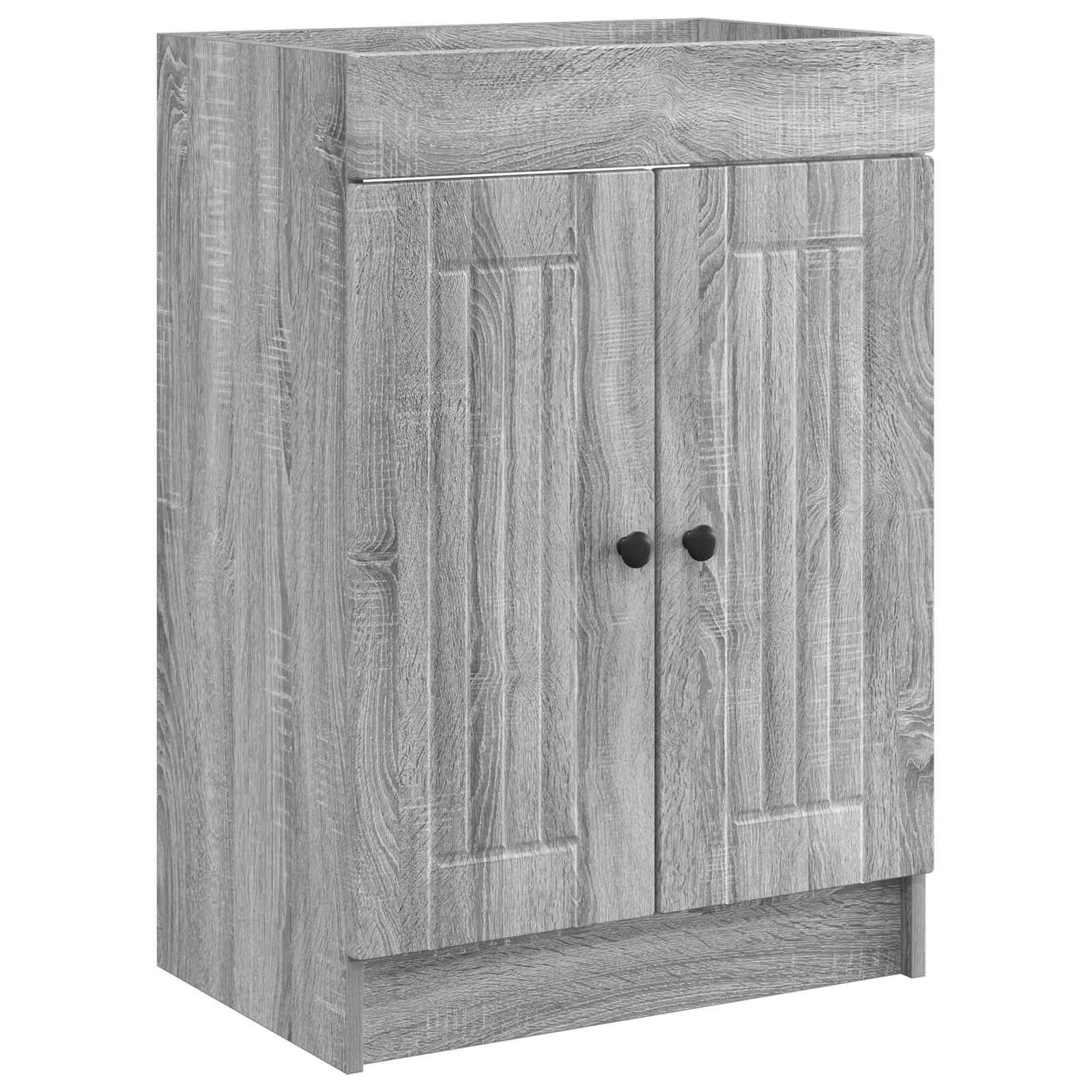 vidaXL Unter dem Waschbecken Badschrank Grau Sonoma 56 x 37,5 x 81 cm