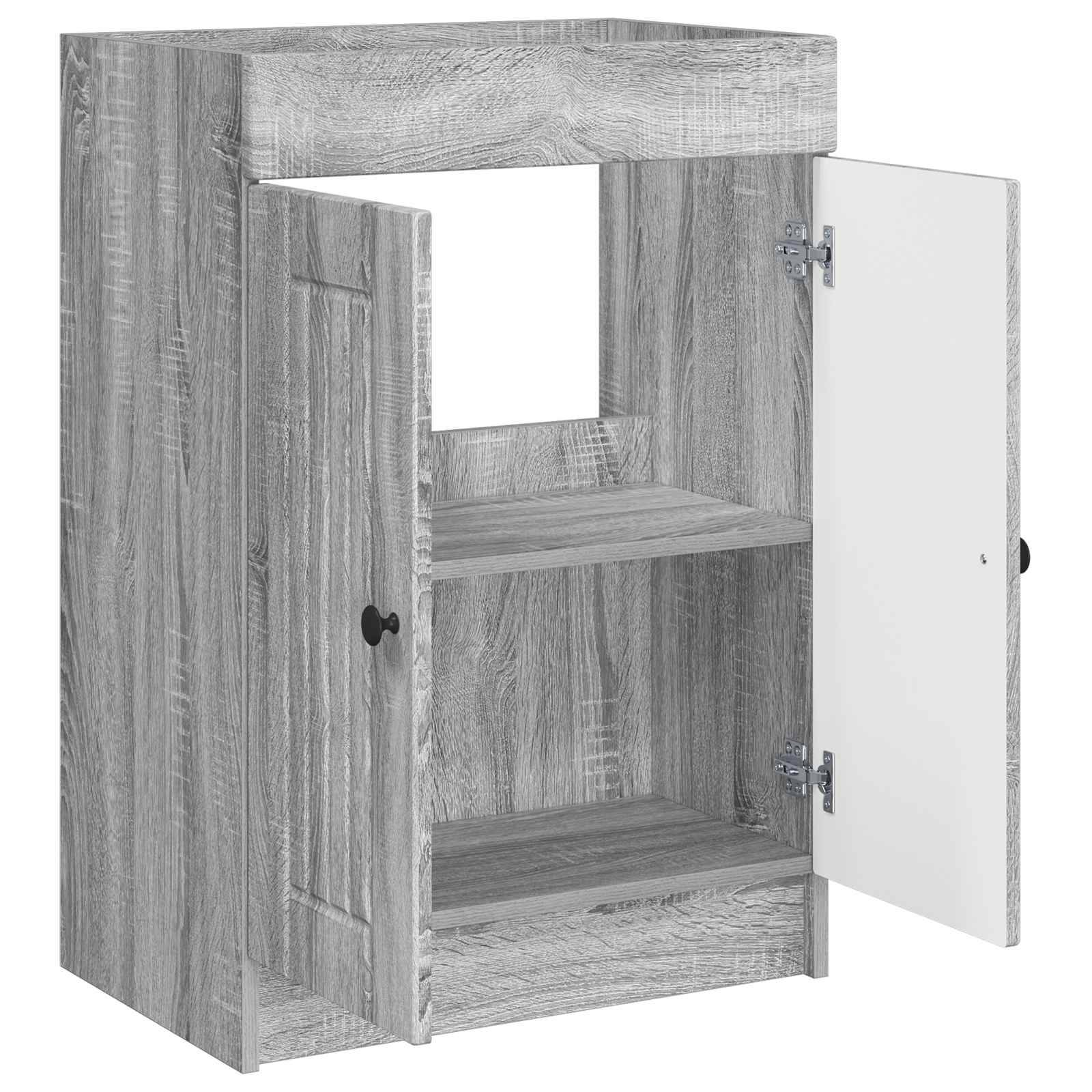 vidaXL Unter dem Waschbecken Badschrank Grau Sonoma 56 x 37,5 x 81 cm