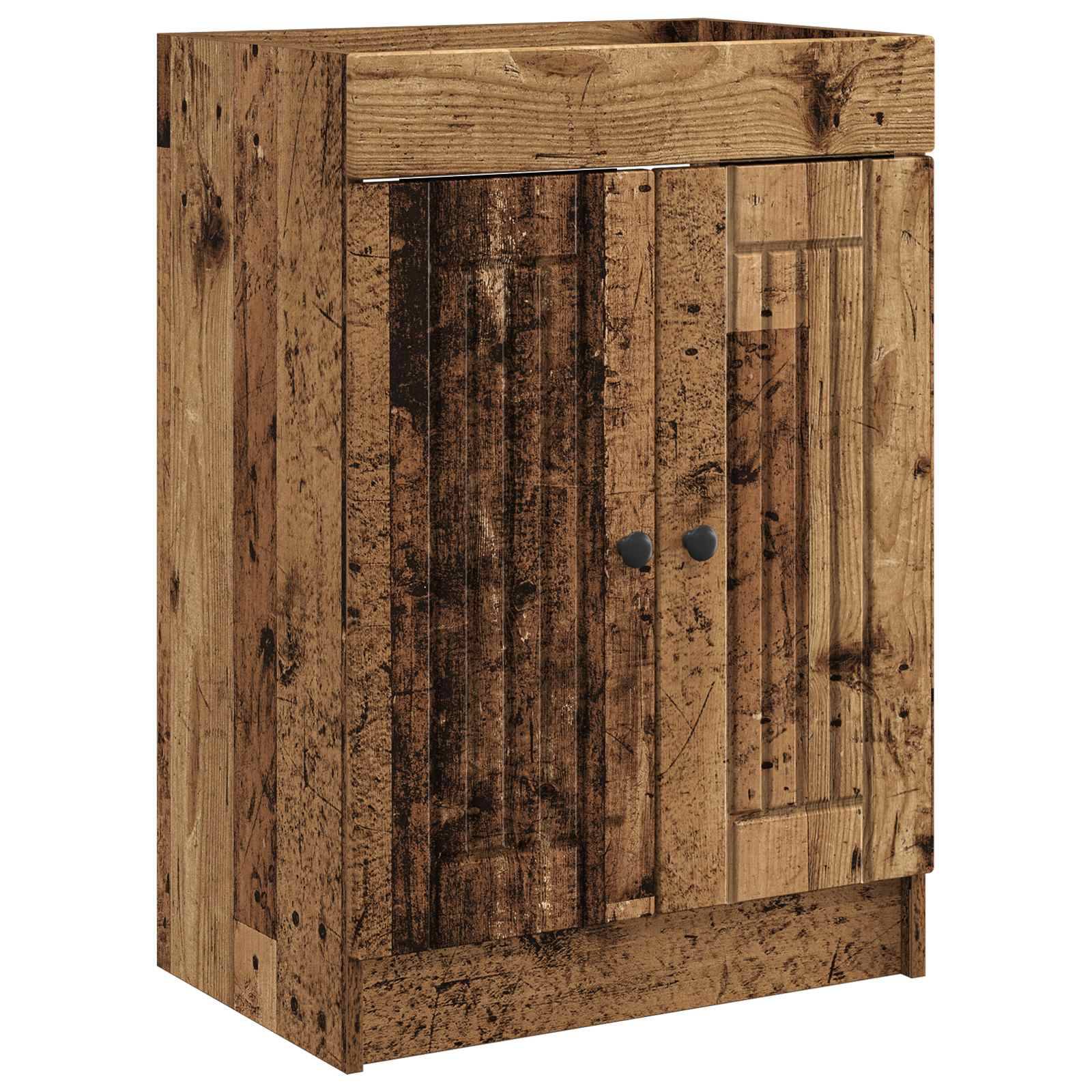 vidaXL Unter dem Waschbecken Badschrank Altholz 56 x 37,5 x 81 cm