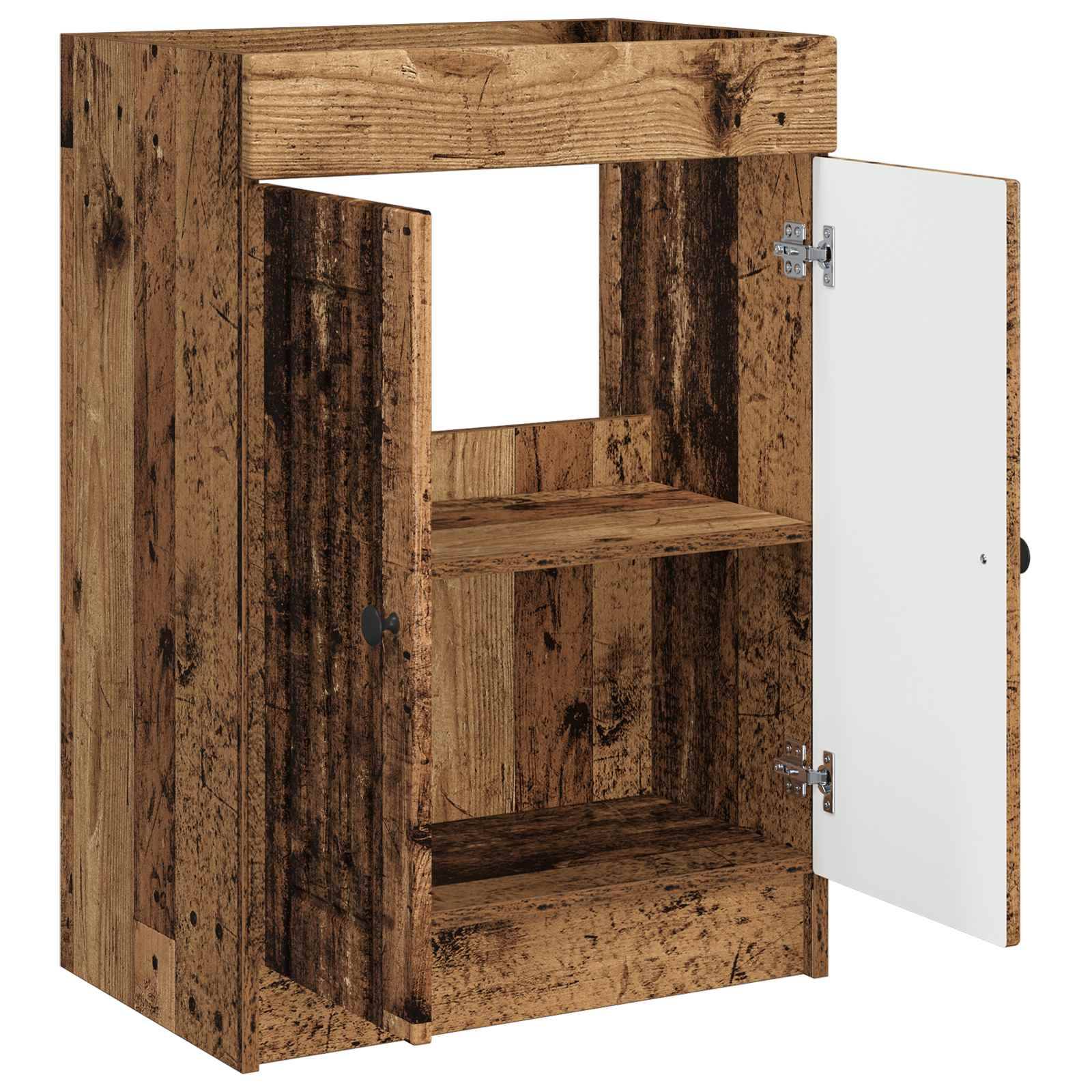 vidaXL Unter dem Waschbecken Badschrank Altholz 56 x 37,5 x 81 cm