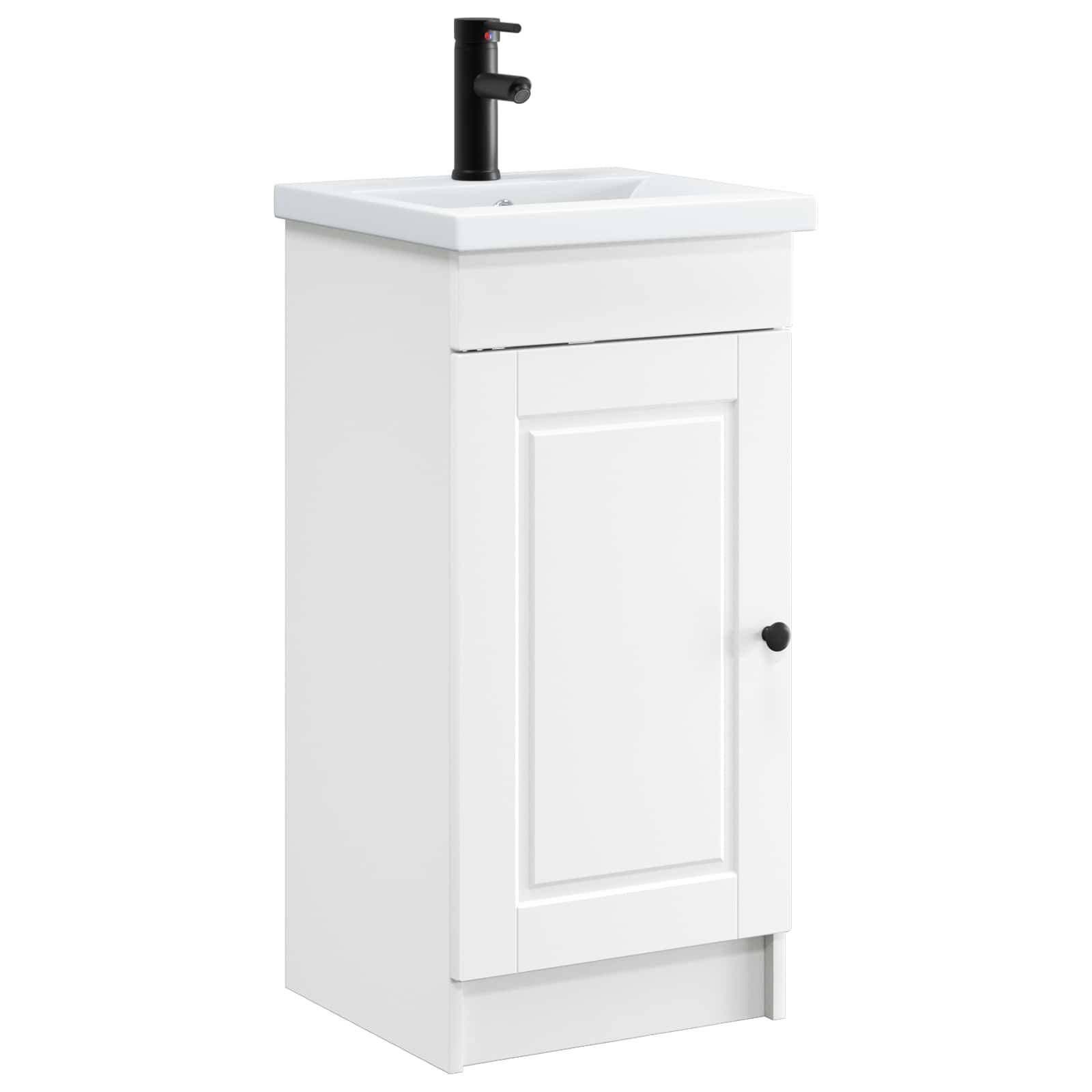 vidaXL Badezimmerschrank mit Waschbecken Weiß 42 x 40 x 84,5 cm