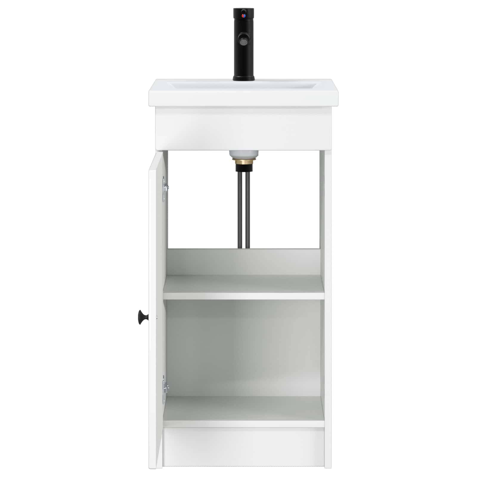 vidaXL Badezimmerschrank mit Waschbecken Weiß 42 x 40 x 84,5 cm