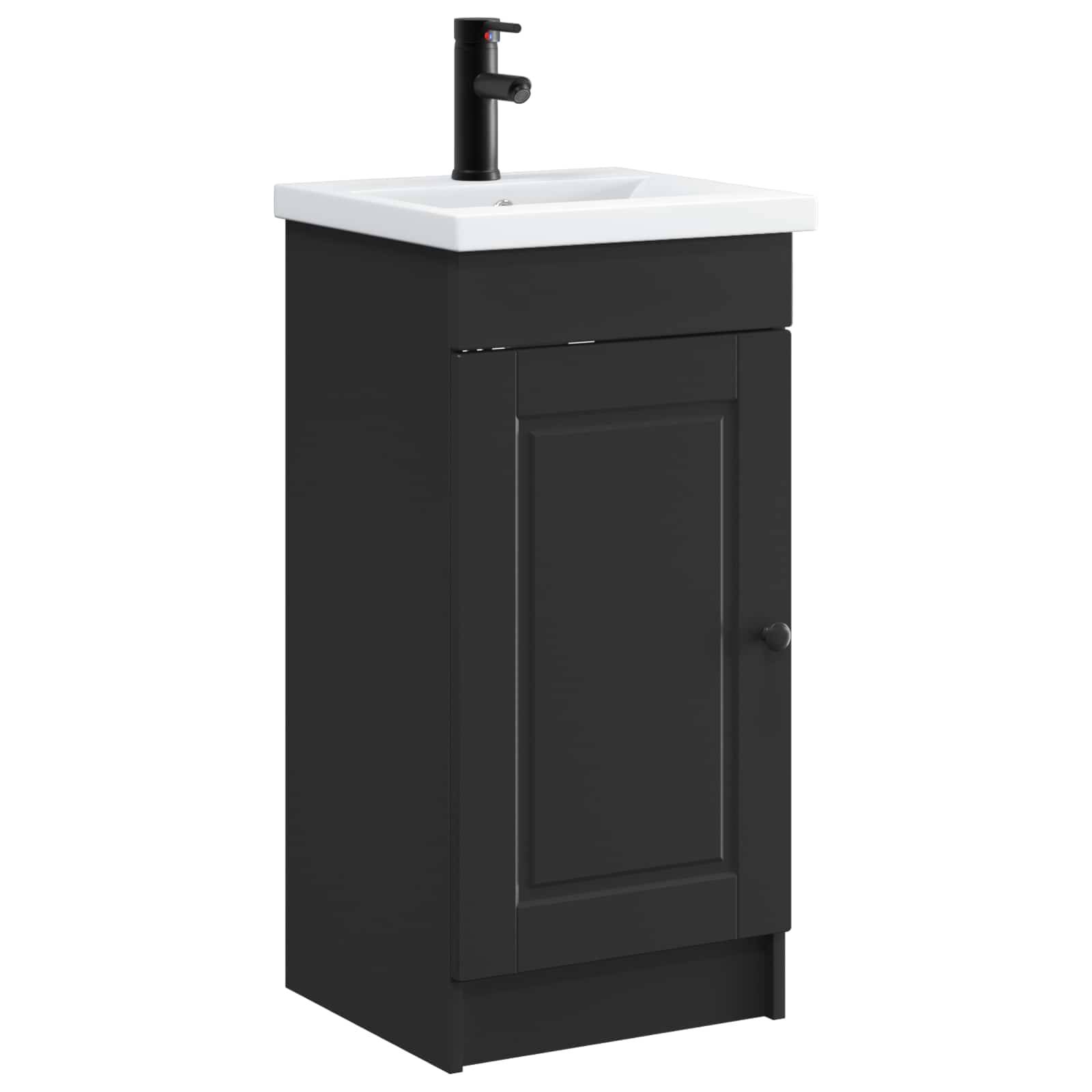 vidaXL Badezimmerschrank mit Waschbecken Schwarz 42 x 40 x 84,5 cm