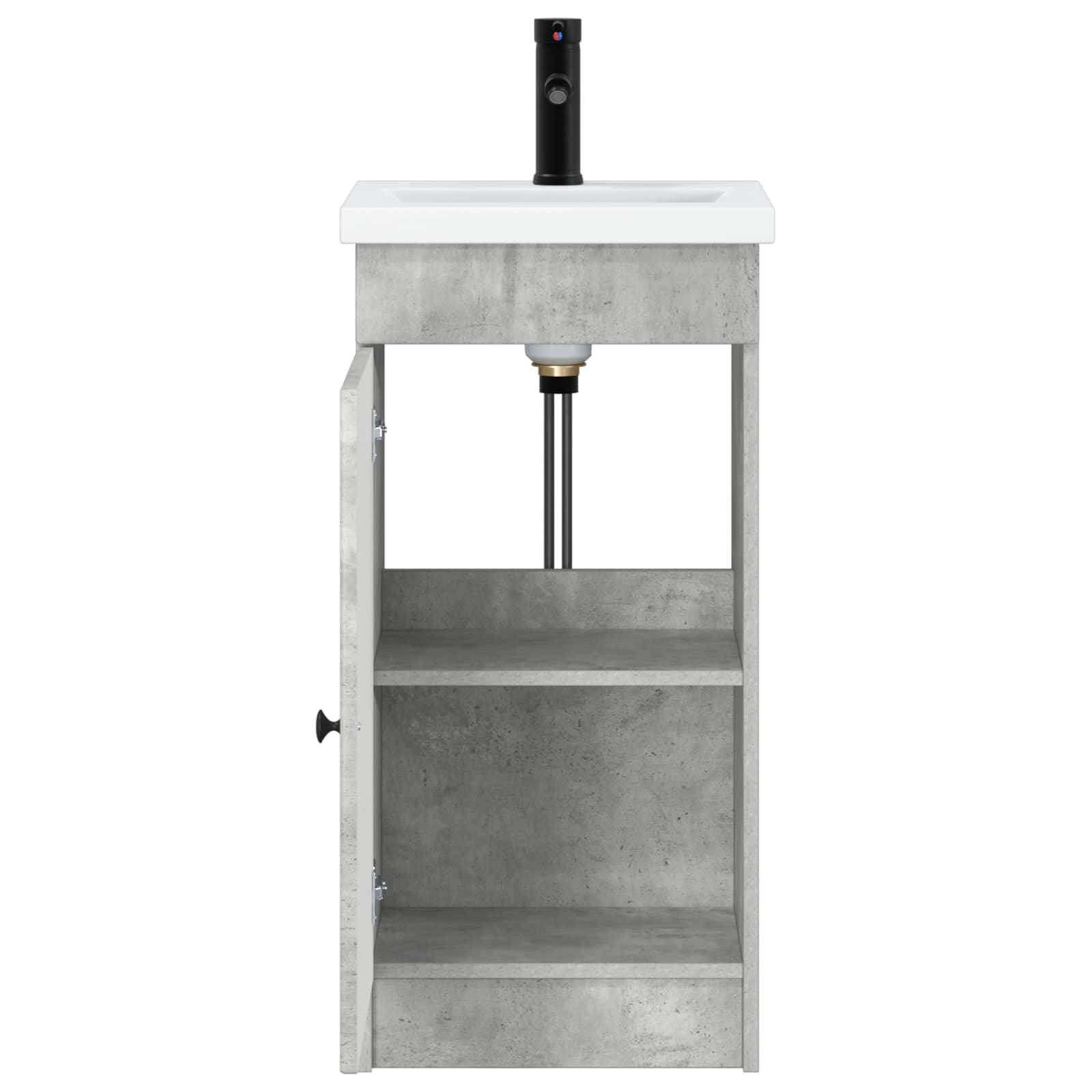 vidaXL Badezimmerschrank mit Waschbecken Betongrau 42 x 40 x 84,5 cm