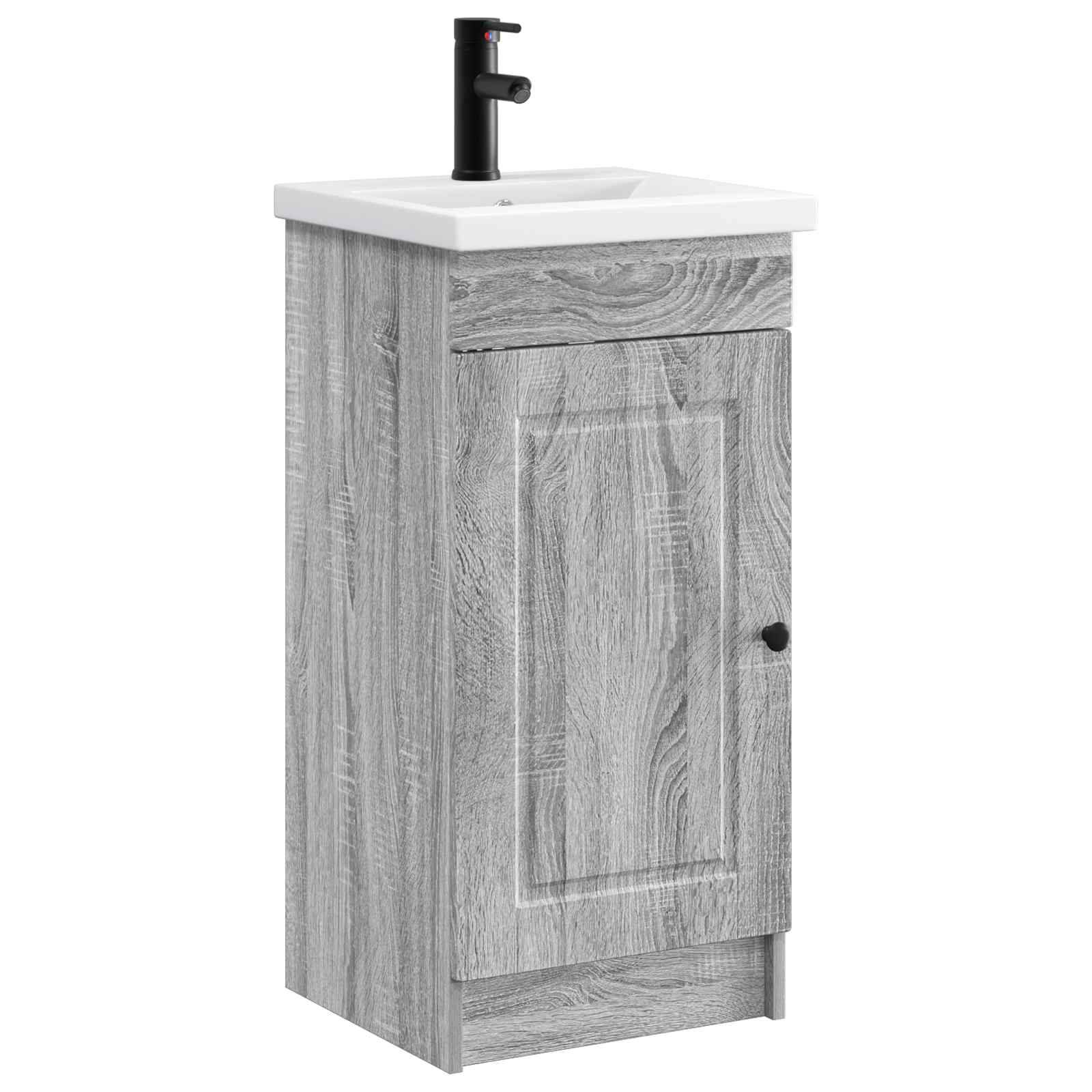 vidaXL Badezimmerschrank mit Waschbecken Grau Sonoma 42 x 40 x 84,5 cm