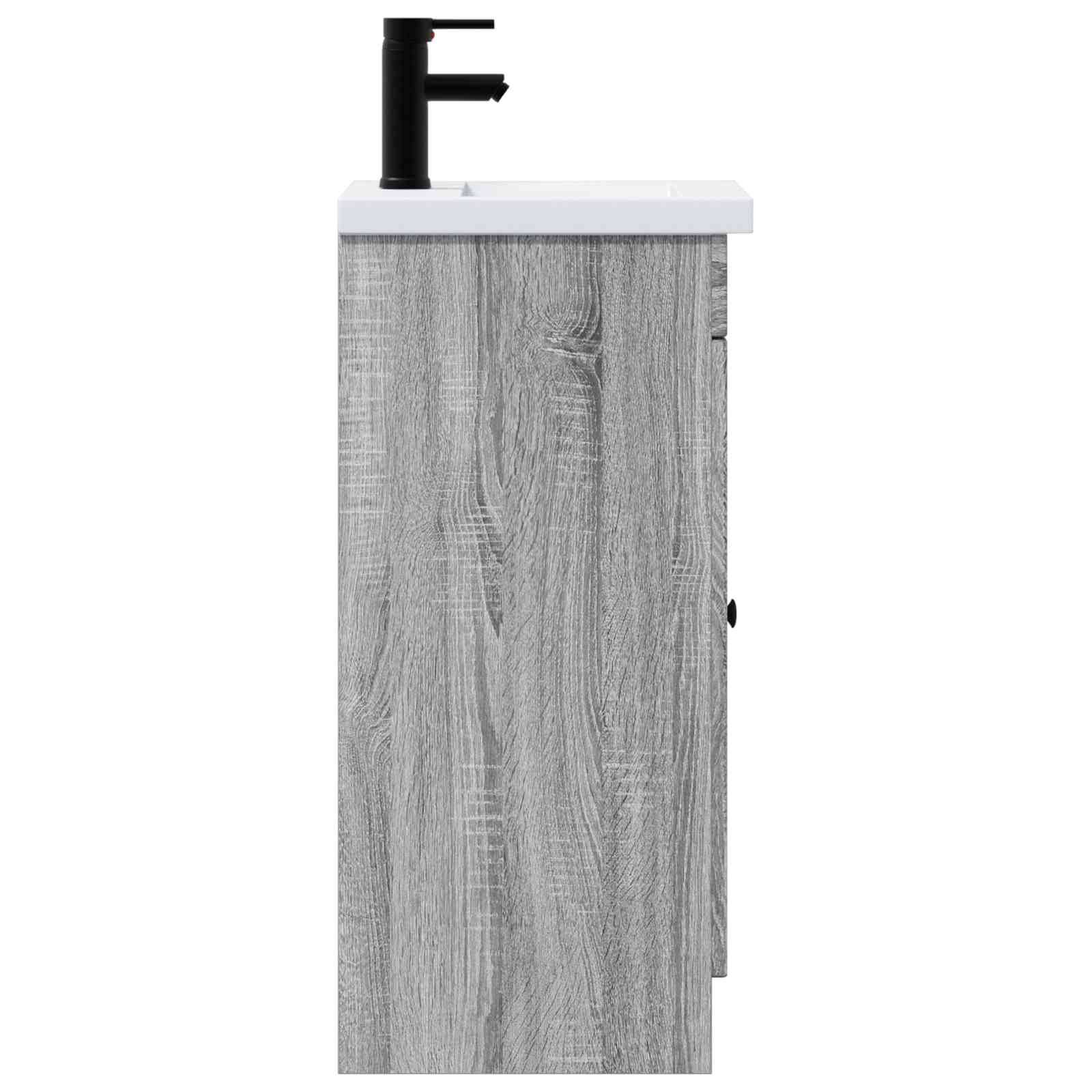 vidaXL Badezimmerschrank mit Waschbecken Grau Sonoma 42 x 40 x 84,5 cm