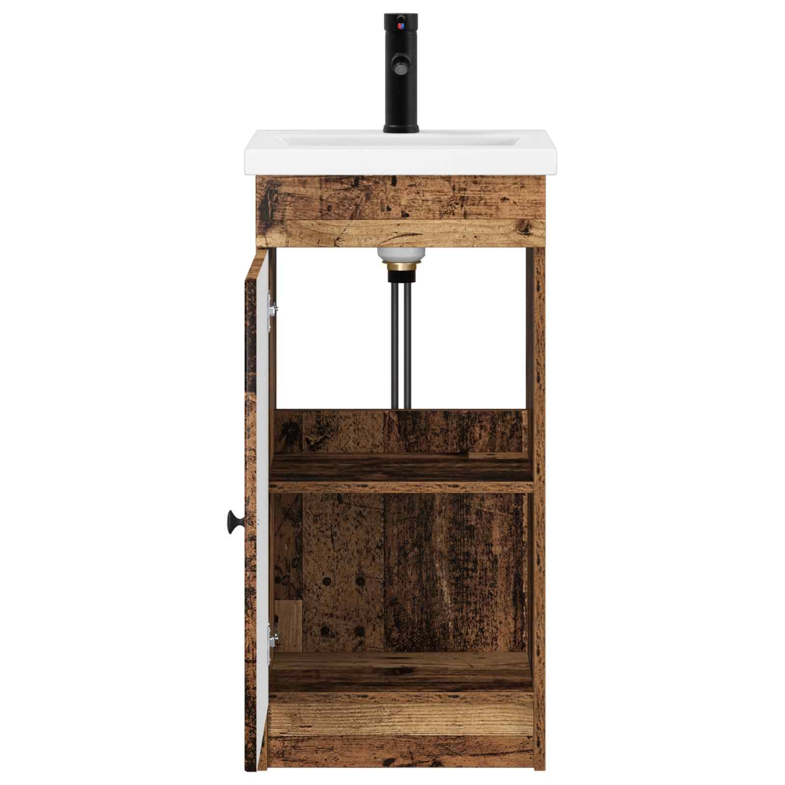 vidaXL Badezimmerschrank mit Waschbecken Altholz 42 x 40 x 84,5 cm