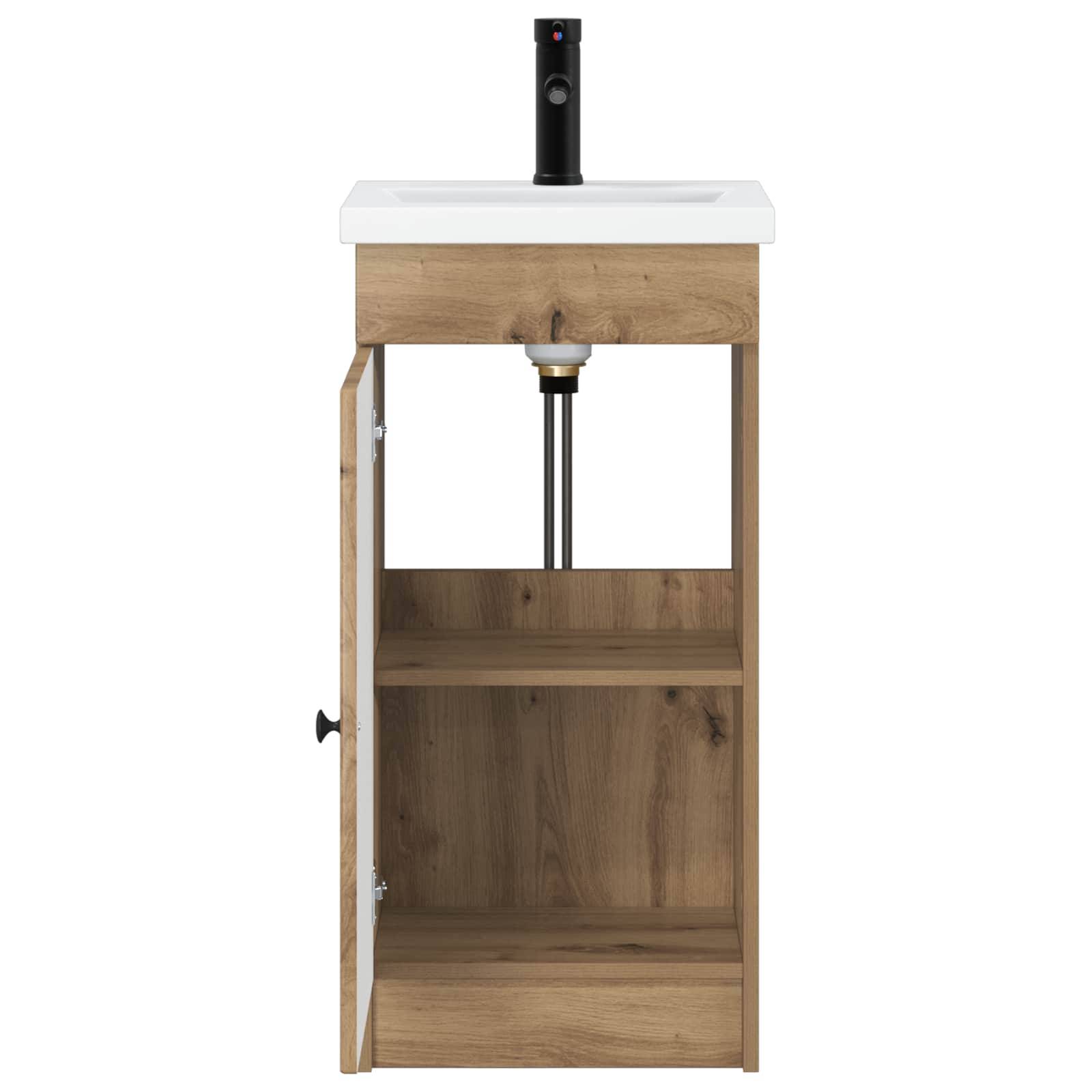vidaXL Badezimmerschrank mit Waschbecken Artisan-Eiche