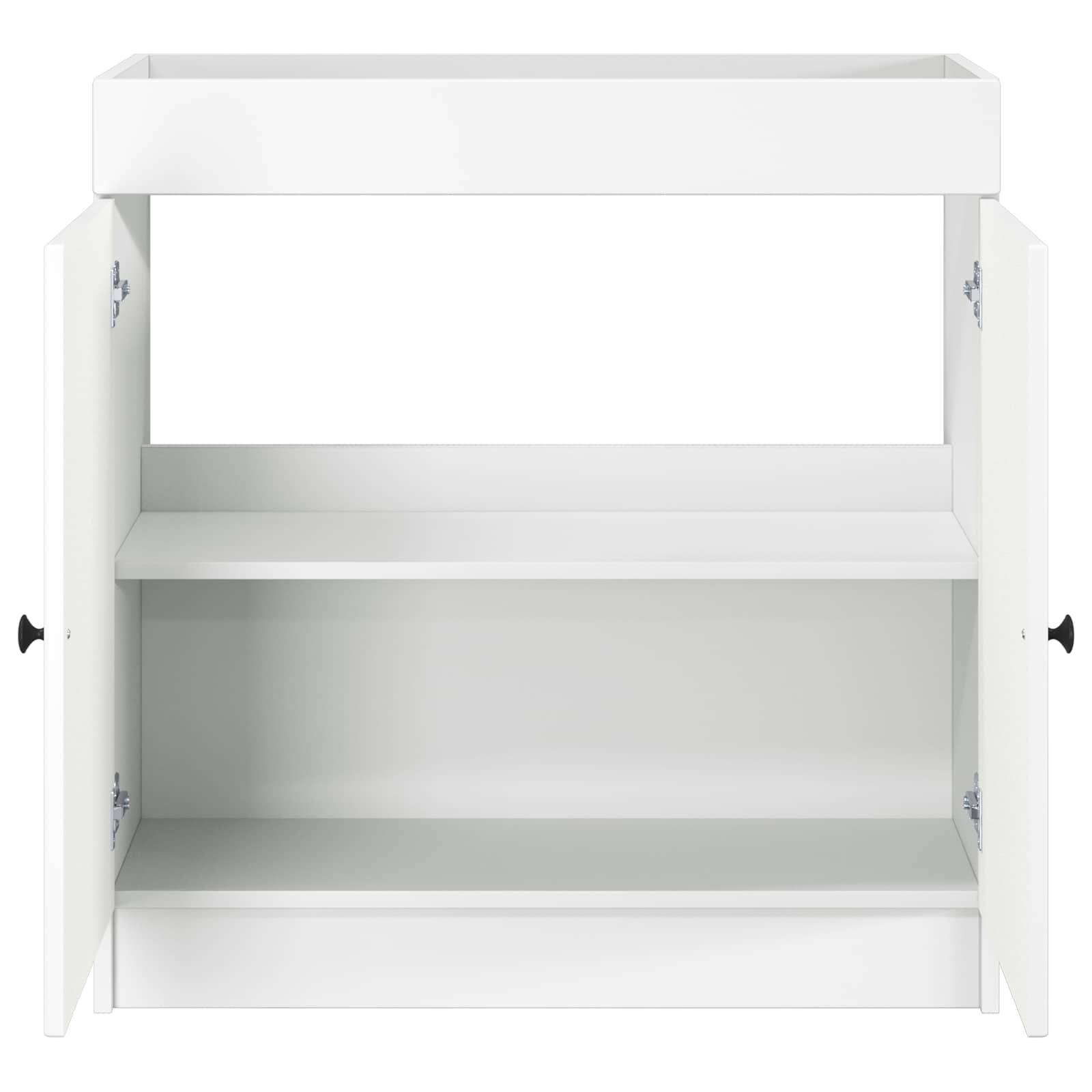 vidaXL Unter dem Waschbecken Badschrank Weiß 56 x 37,5 x 81 cm
