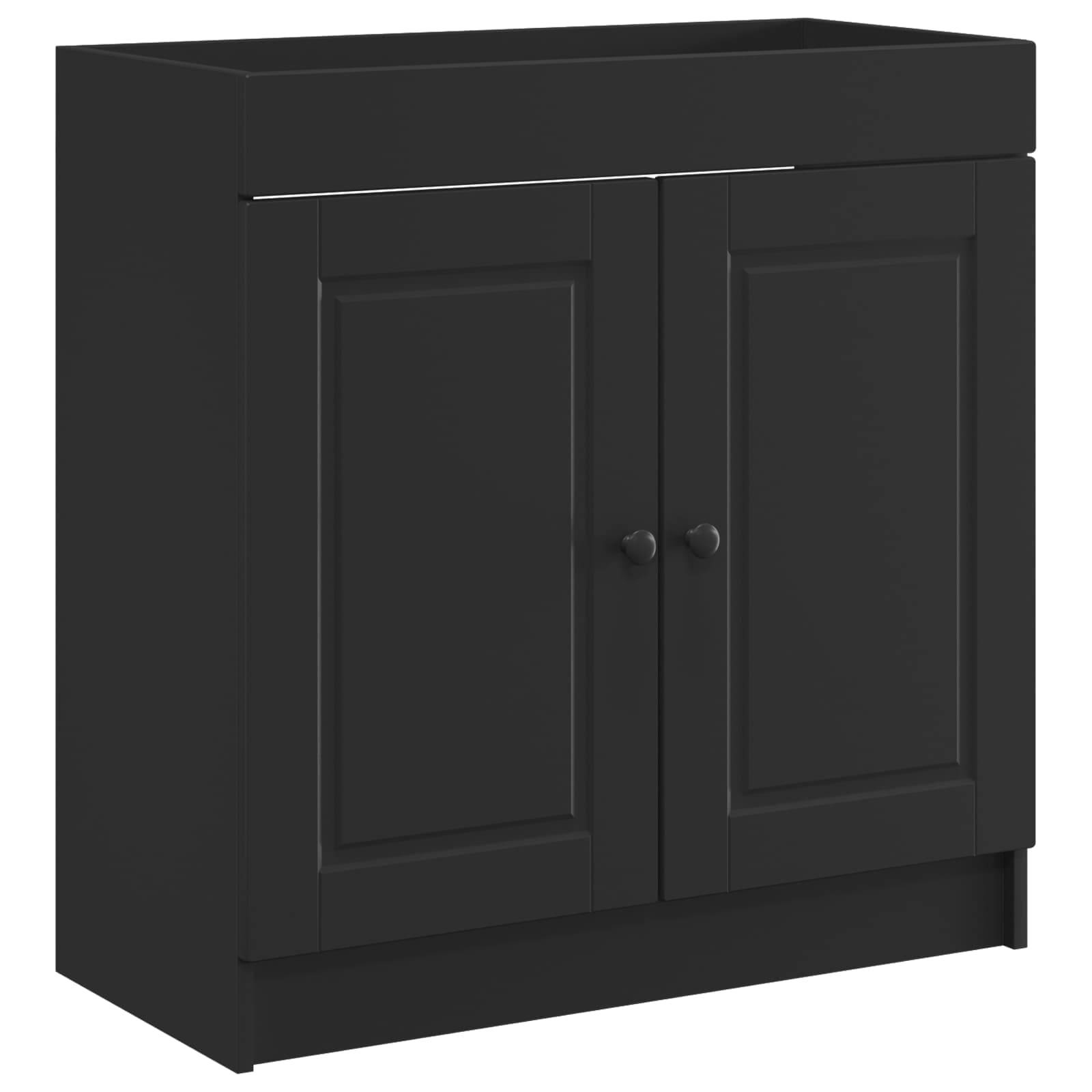 vidaXL Badezimmermöbel-Set Schwarz 78,5 x 37,5 x 81 cm Holzwerkstoff