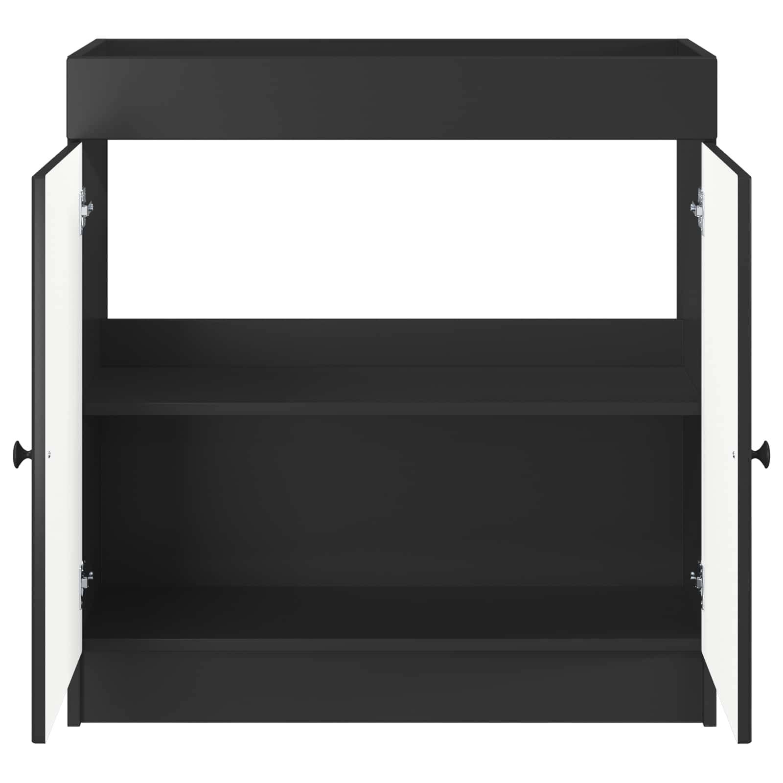 vidaXL Unter dem Waschbecken Badschrank Schwarz 56 x 37,5 x 81 cm