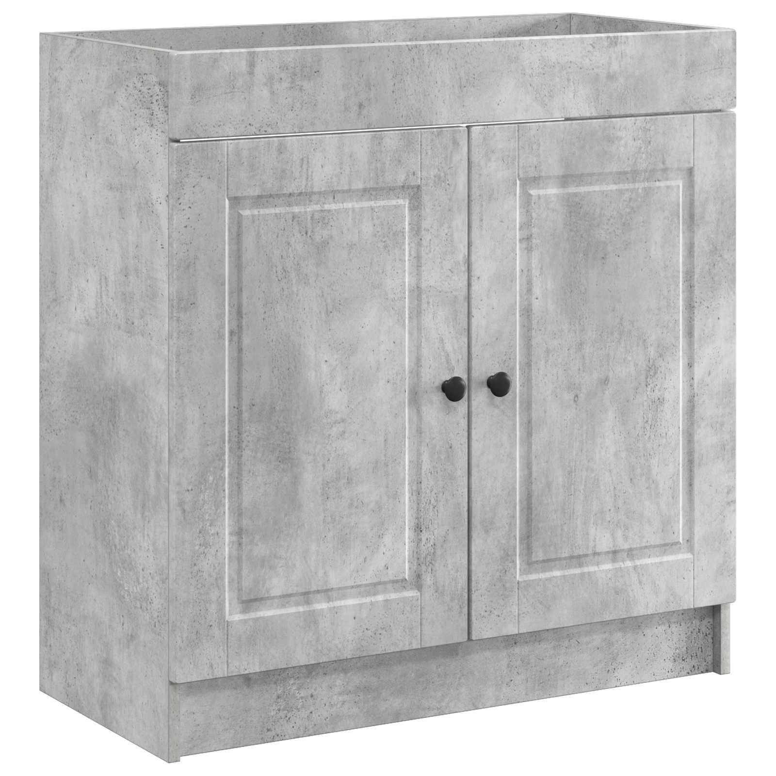 vidaXL Badezimmermöbel-Set Betongrau 56 x 37,5 x 81 cm Holzwerkstoff