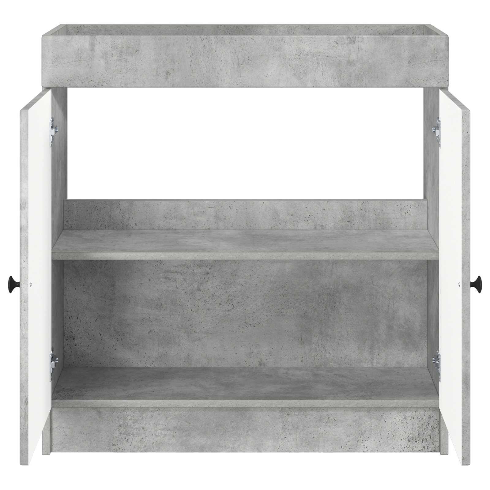 vidaXL Unter dem Waschbecken Badschrank Betongrau 56 x 37,5 x 81 cm
