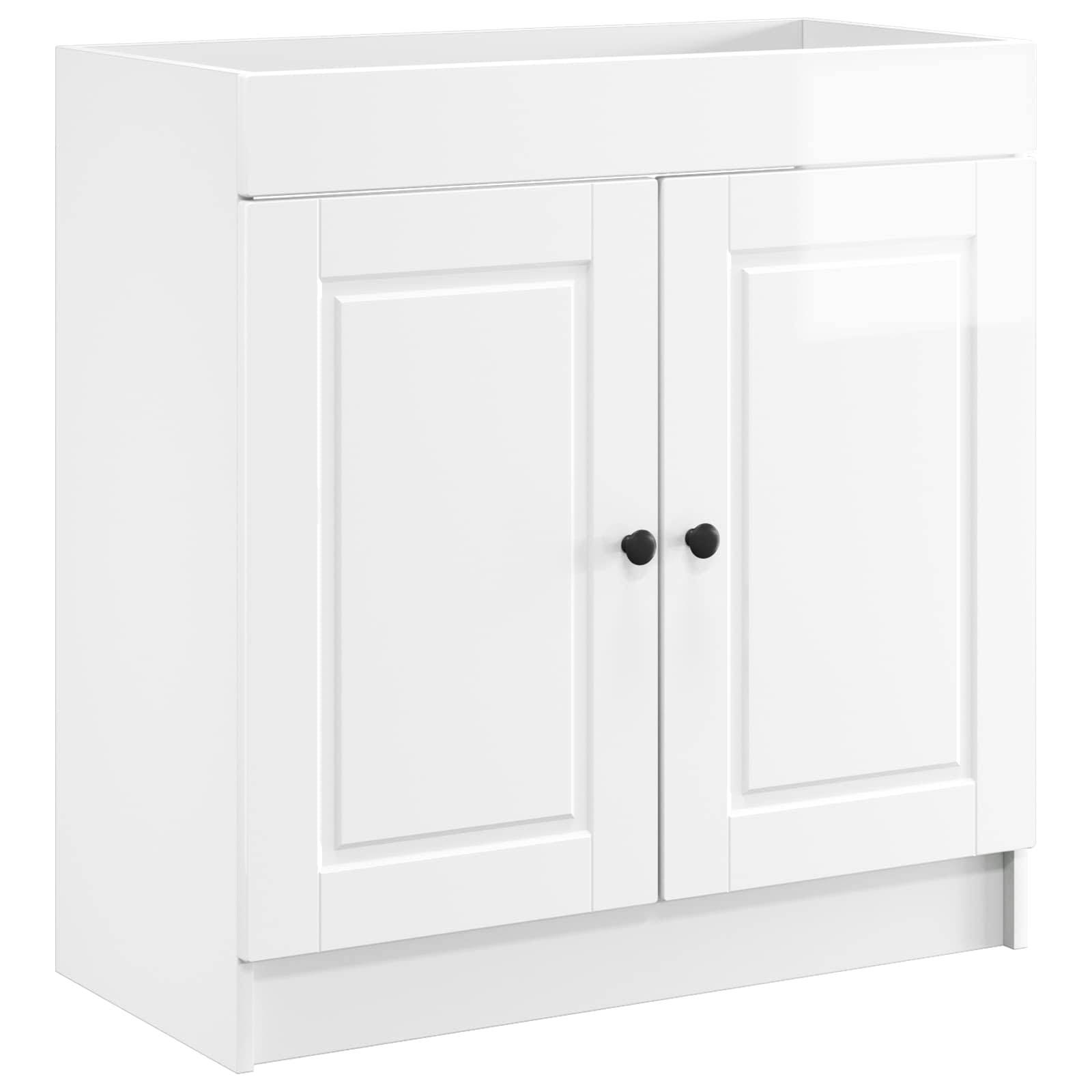 vidaXL Badezimmermöbel-Set Hochglanz Weiß 78,5 x 37,5 x 81 cm