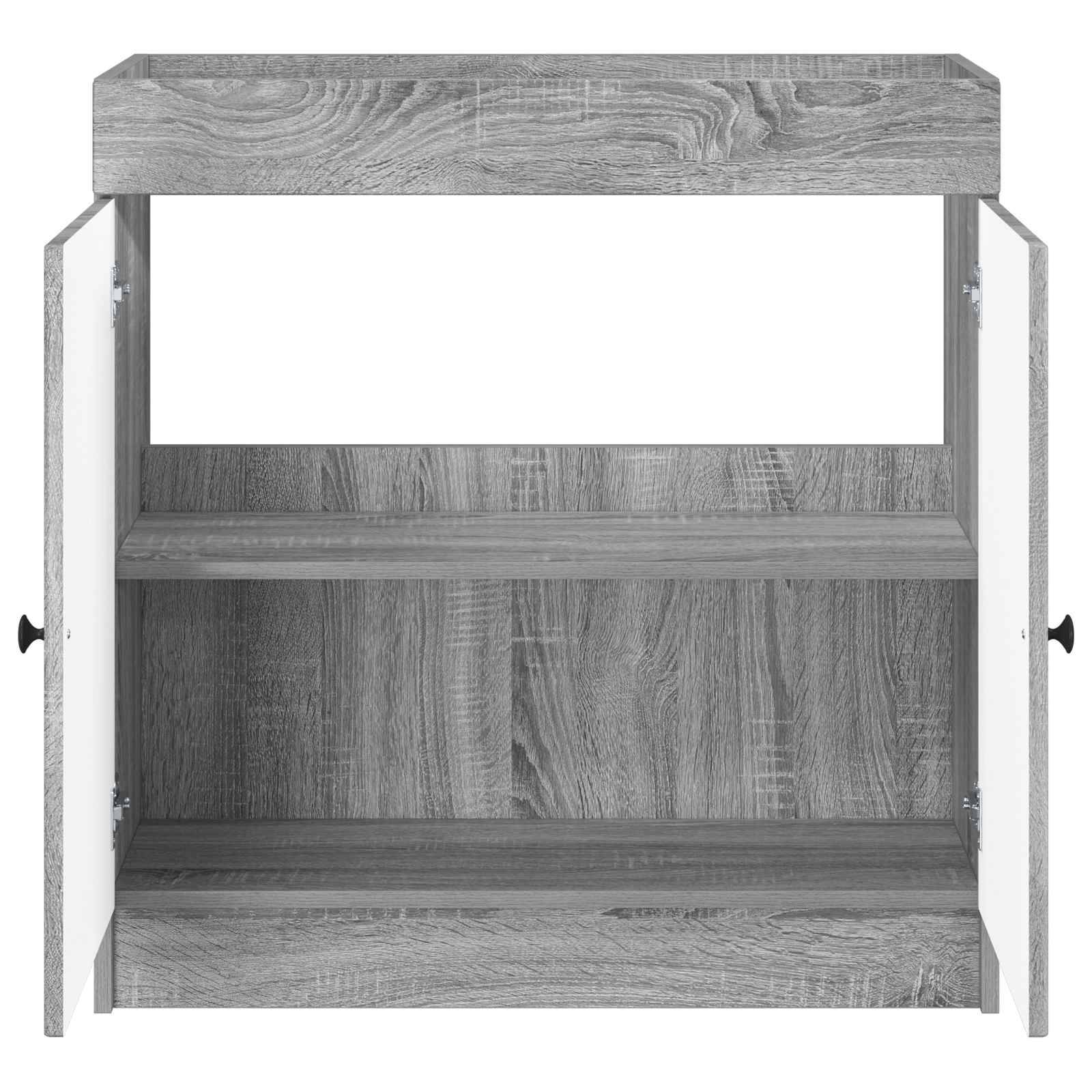vidaXL Unter dem Waschbecken Badschrank Grau Sonoma 56 x 37,5 x 81 cm