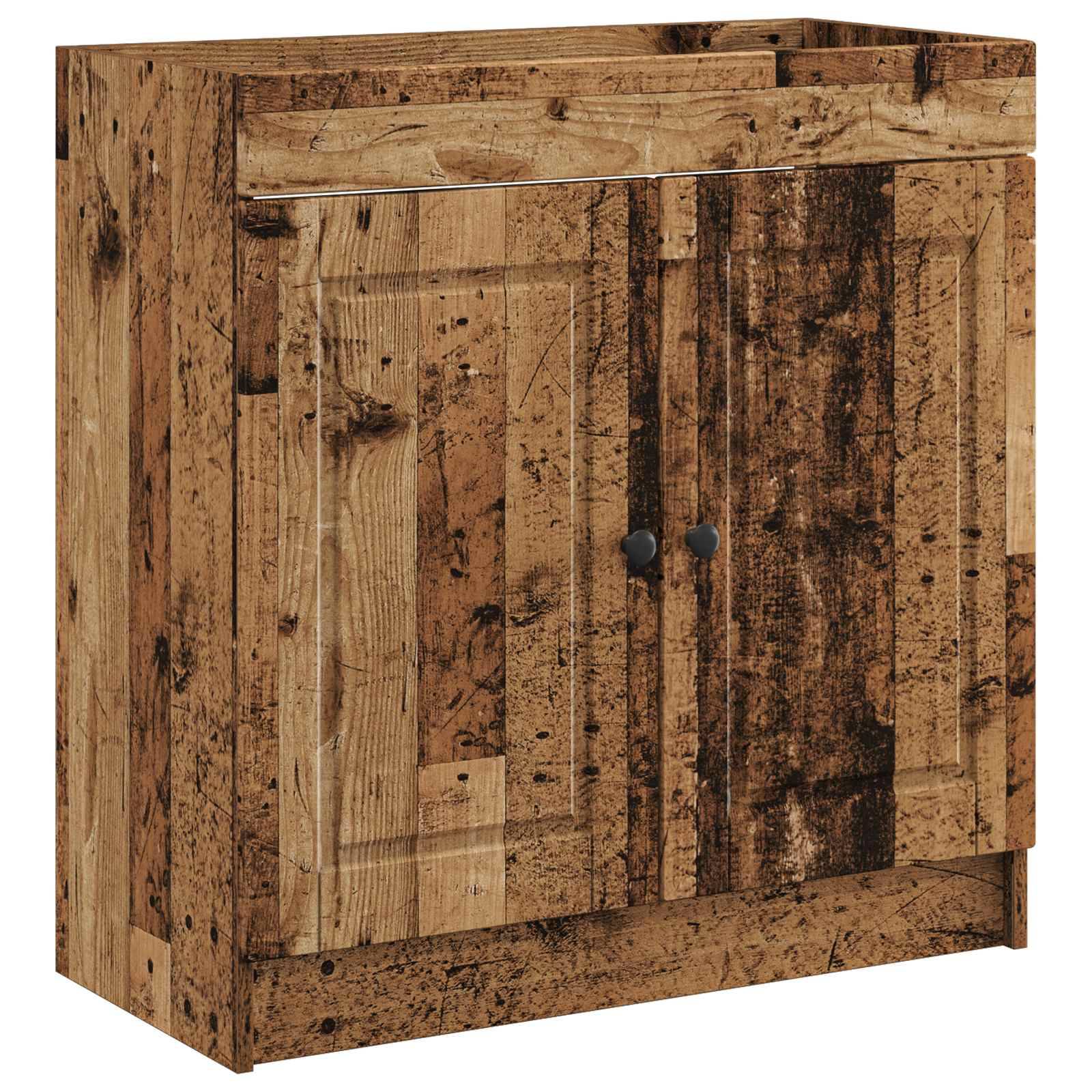 vidaXL Unter dem Waschbecken Badschrank Altholz 56 x 37,5 x 81 cm