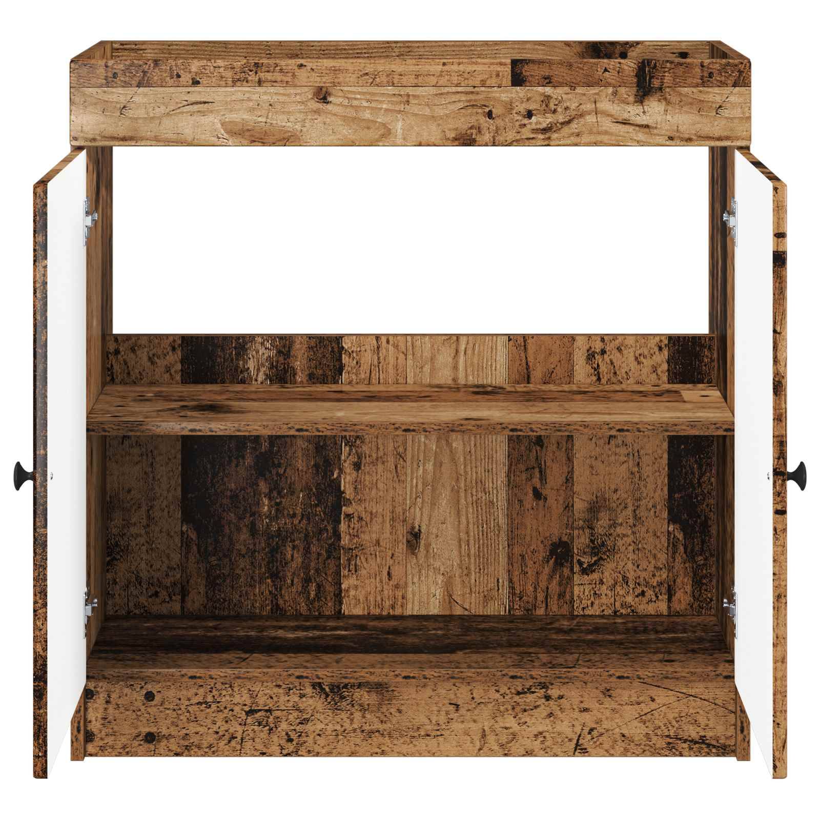 vidaXL Unter dem Waschbecken Badschrank Altholz 56 x 37,5 x 81 cm
