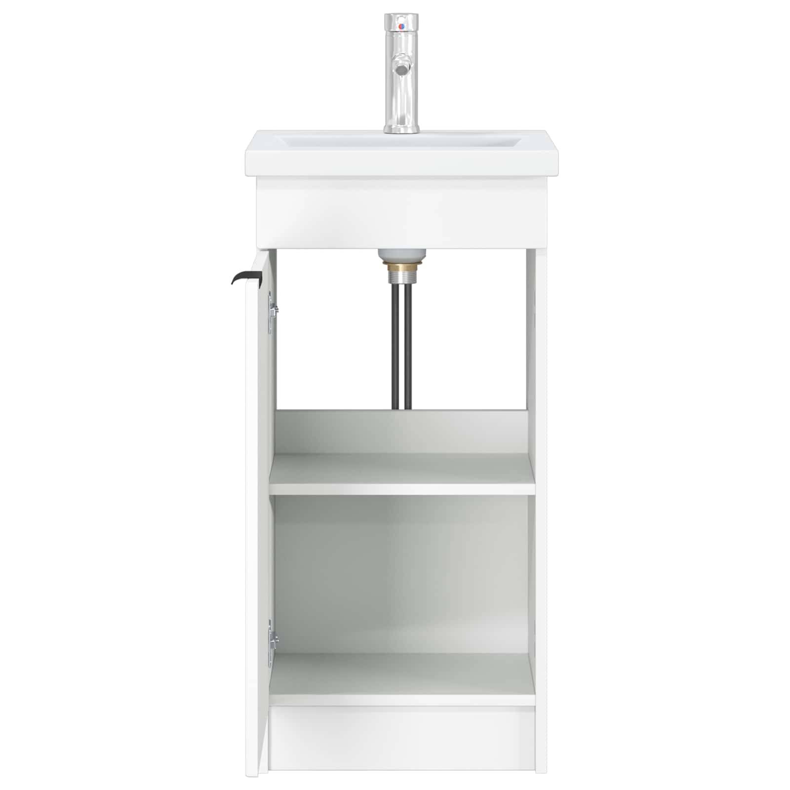 vidaXL Badezimmerschrank mit Waschbecken Weiß 42 x 40 x 84,5 cm