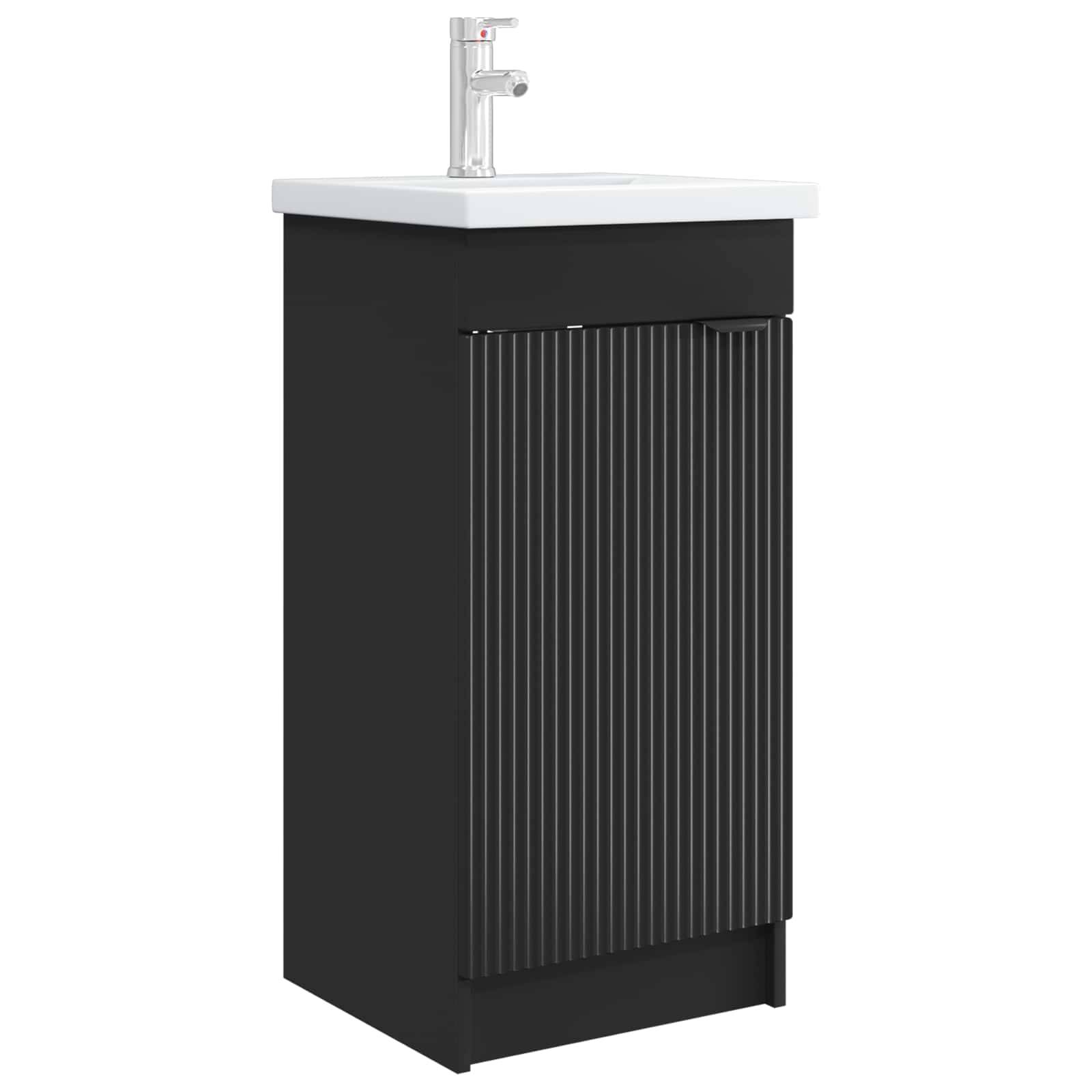 vidaXL Badezimmerschrank mit Waschbecken Schwarz 42 x 40 x 84,5 cm