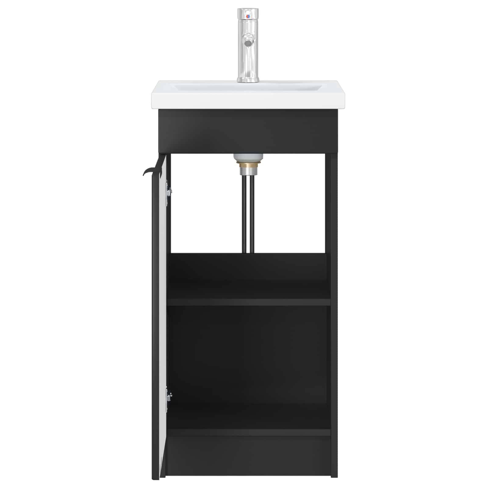 vidaXL Badezimmerschrank mit Waschbecken Schwarz 42 x 40 x 84,5 cm