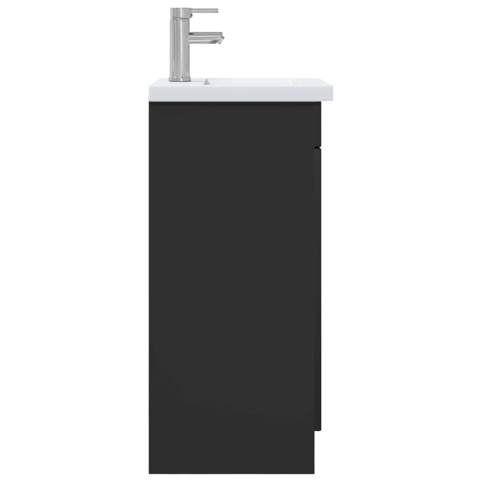 vidaXL Badezimmerschrank mit Waschbecken Schwarz 42 x 40 x 84,5 cm