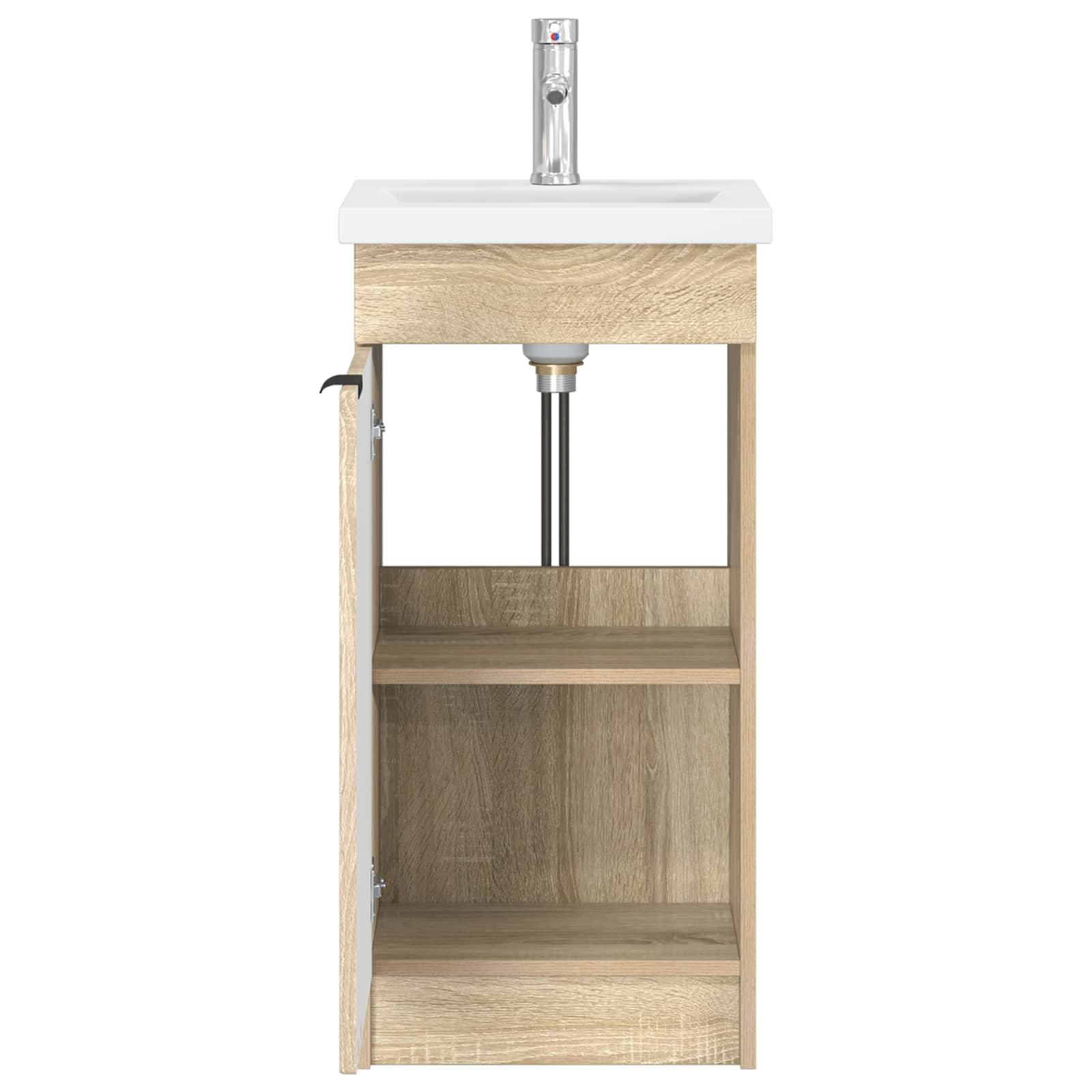 vidaXL Badezimmerschrank mit Waschbecken Sonoma-Eiche