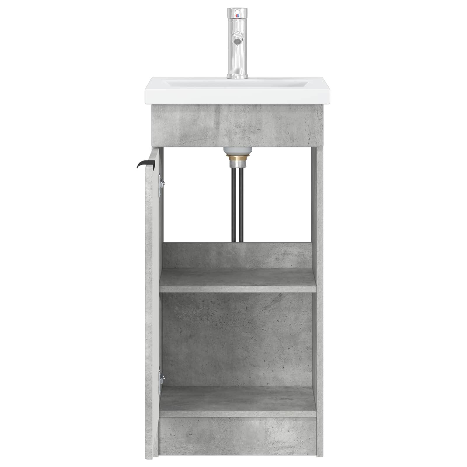 vidaXL Badezimmerschrank mit Waschbecken Betongrau 42 x 40 x 84,5 cm