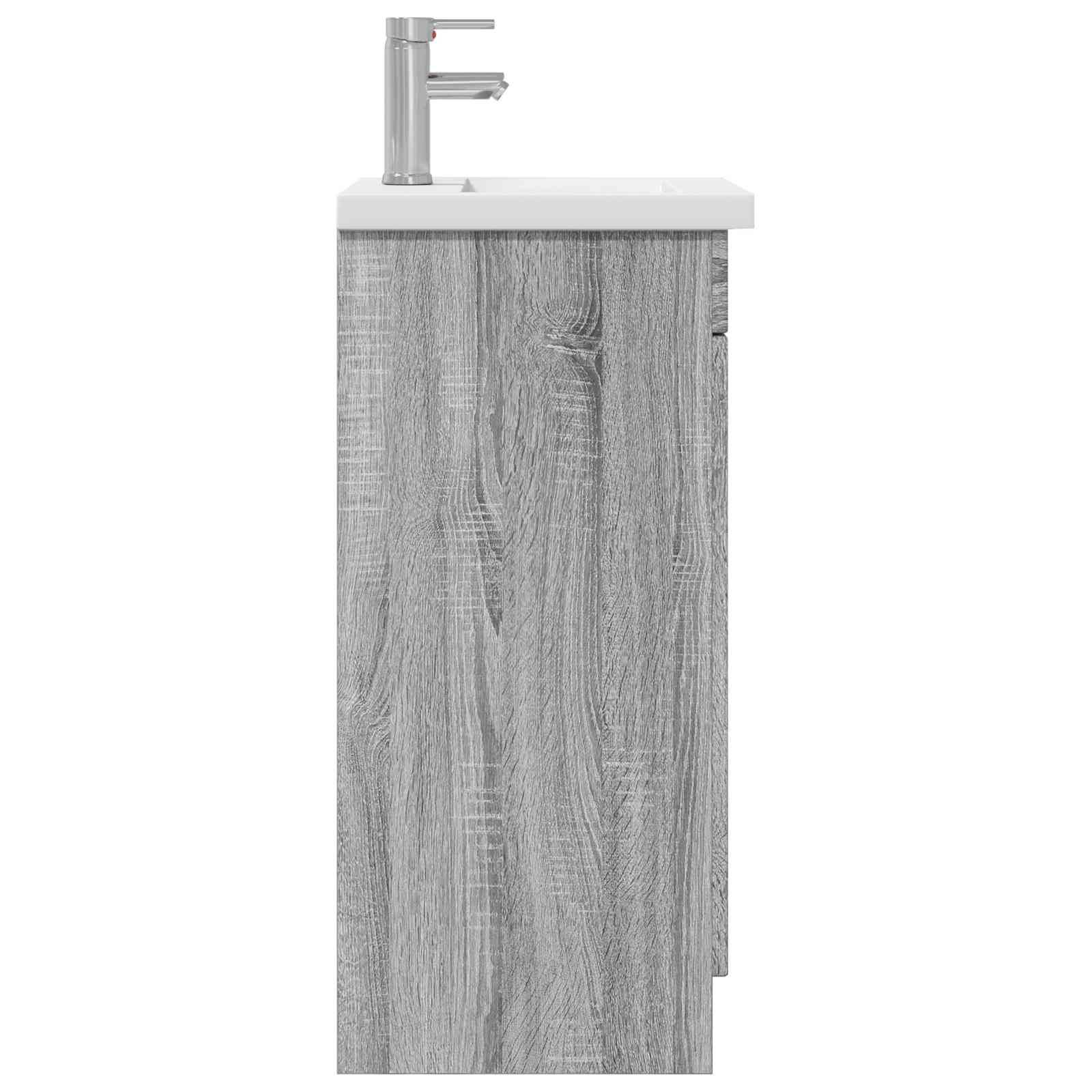 vidaXL Badezimmerschrank mit Waschbecken Grau Sonoma 42 x 40 x 84,5 cm