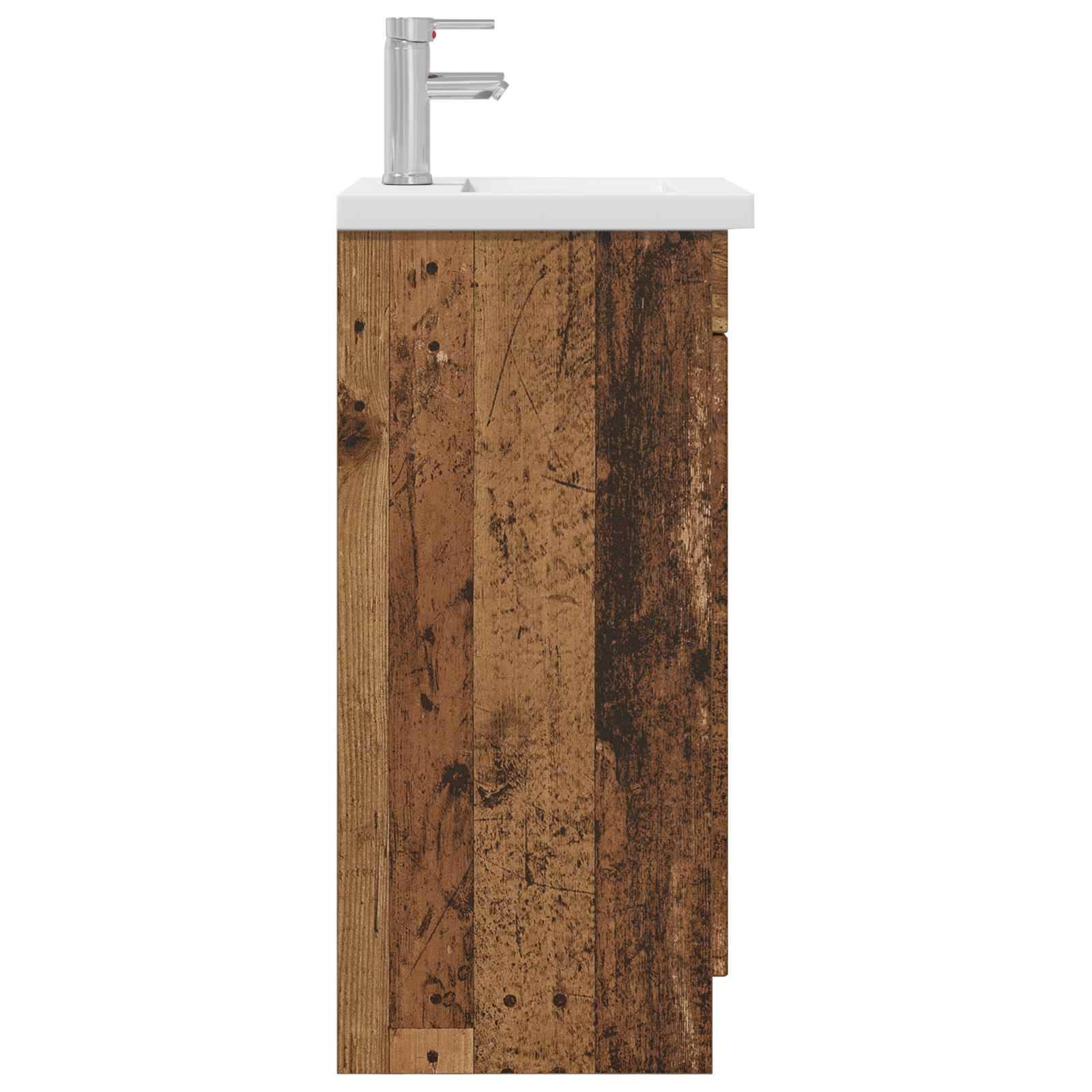 vidaXL Badezimmerschrank mit Waschbecken Altholz 42 x 40 x 84,5 cm
