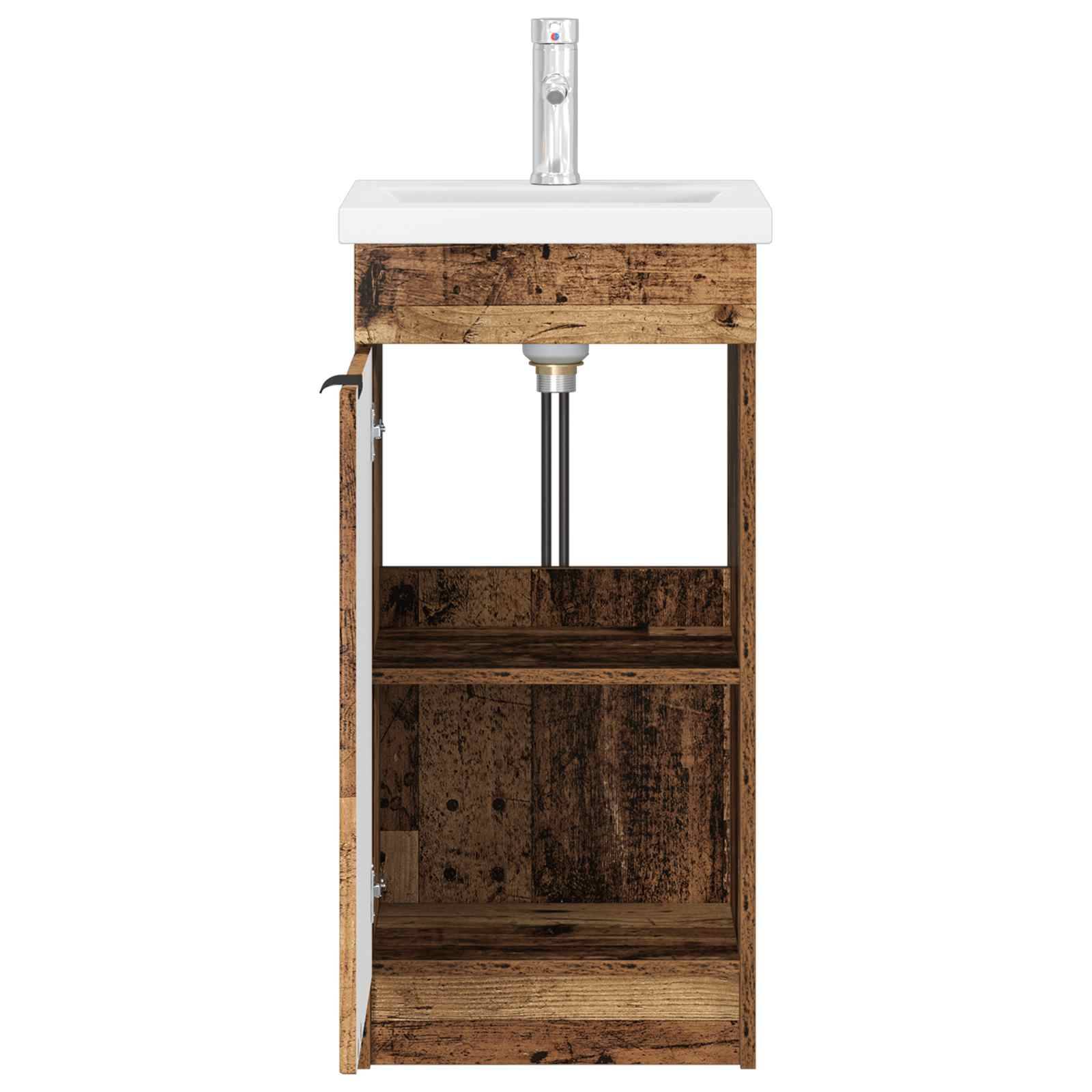 vidaXL Badezimmerschrank mit Waschbecken Altholz 42 x 40 x 84,5 cm