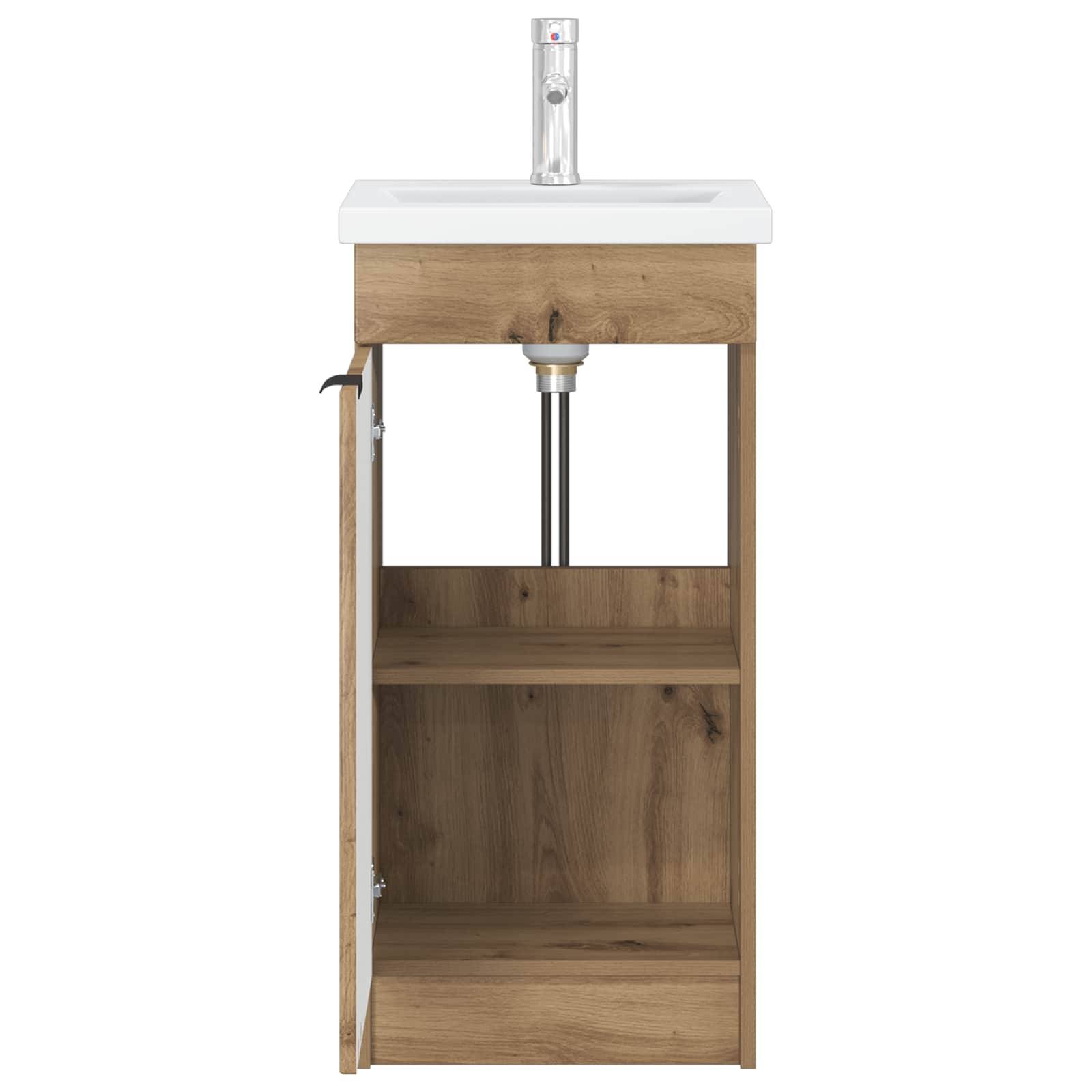 vidaXL Badezimmerschrank mit Waschbecken Artisan-Eiche