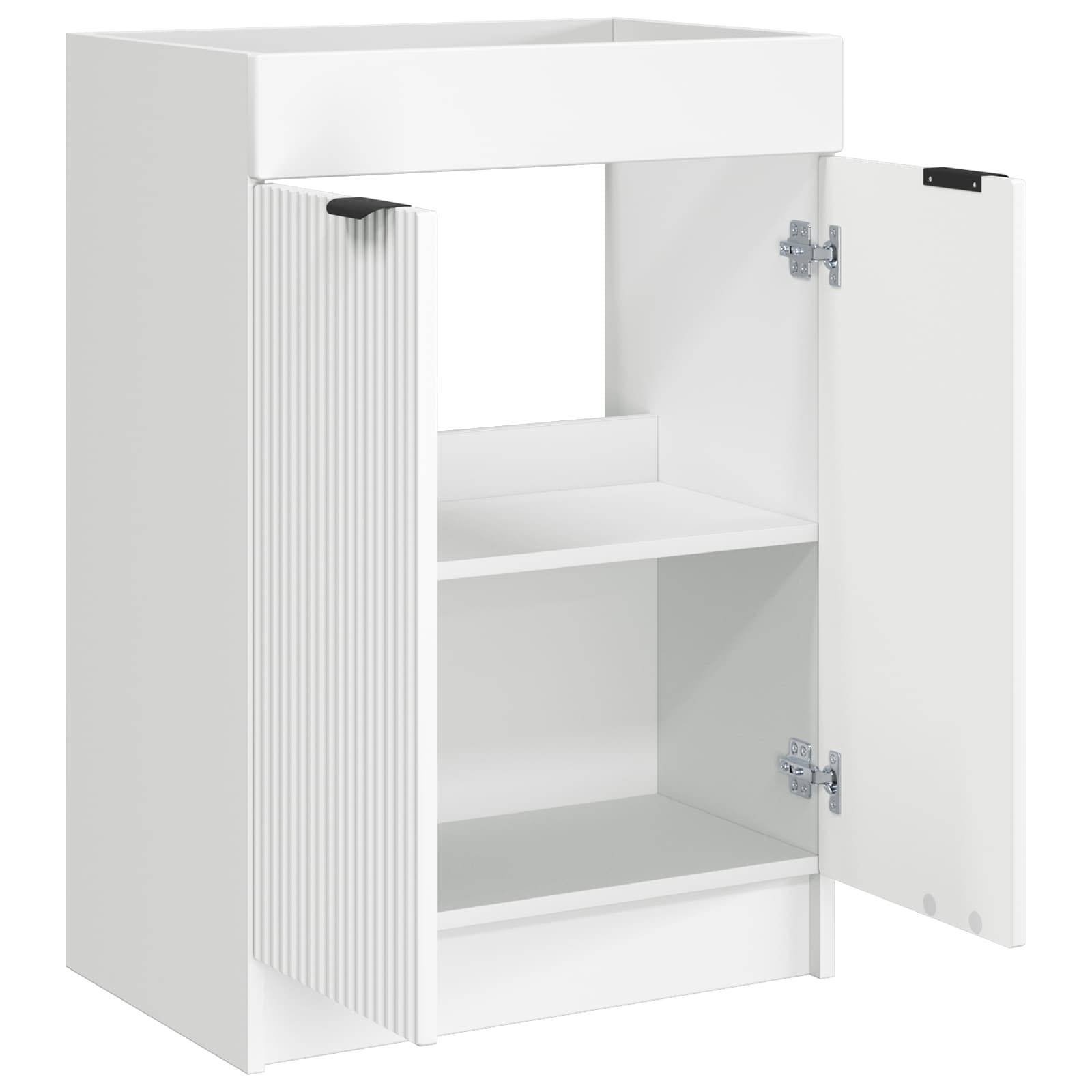 vidaXL Unter dem Waschbecken Badschrank Weiß 56 x 37,5 x 81 cm