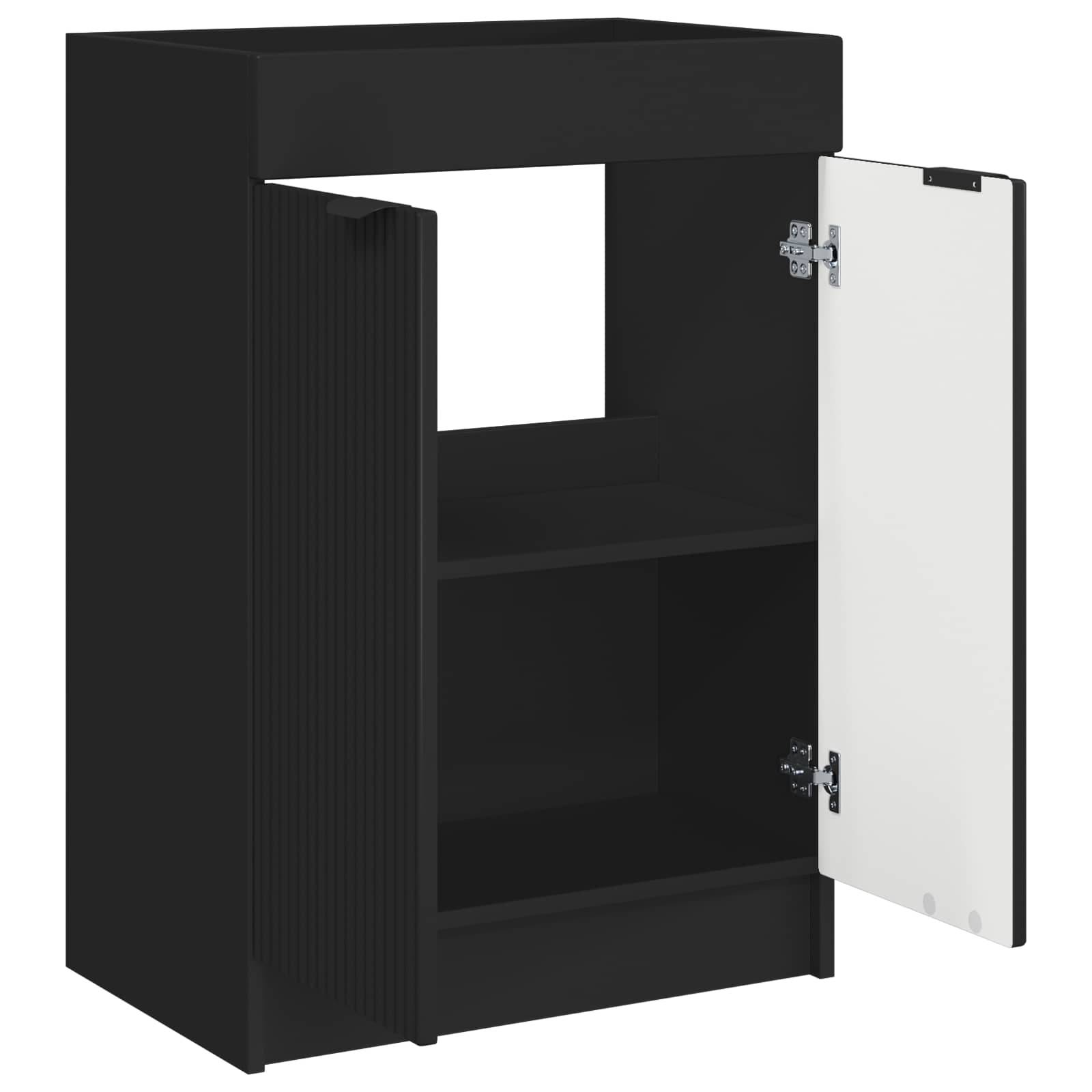 vidaXL Unter dem Waschbecken Badschrank Schwarz 56 x 37,5 x 81 cm