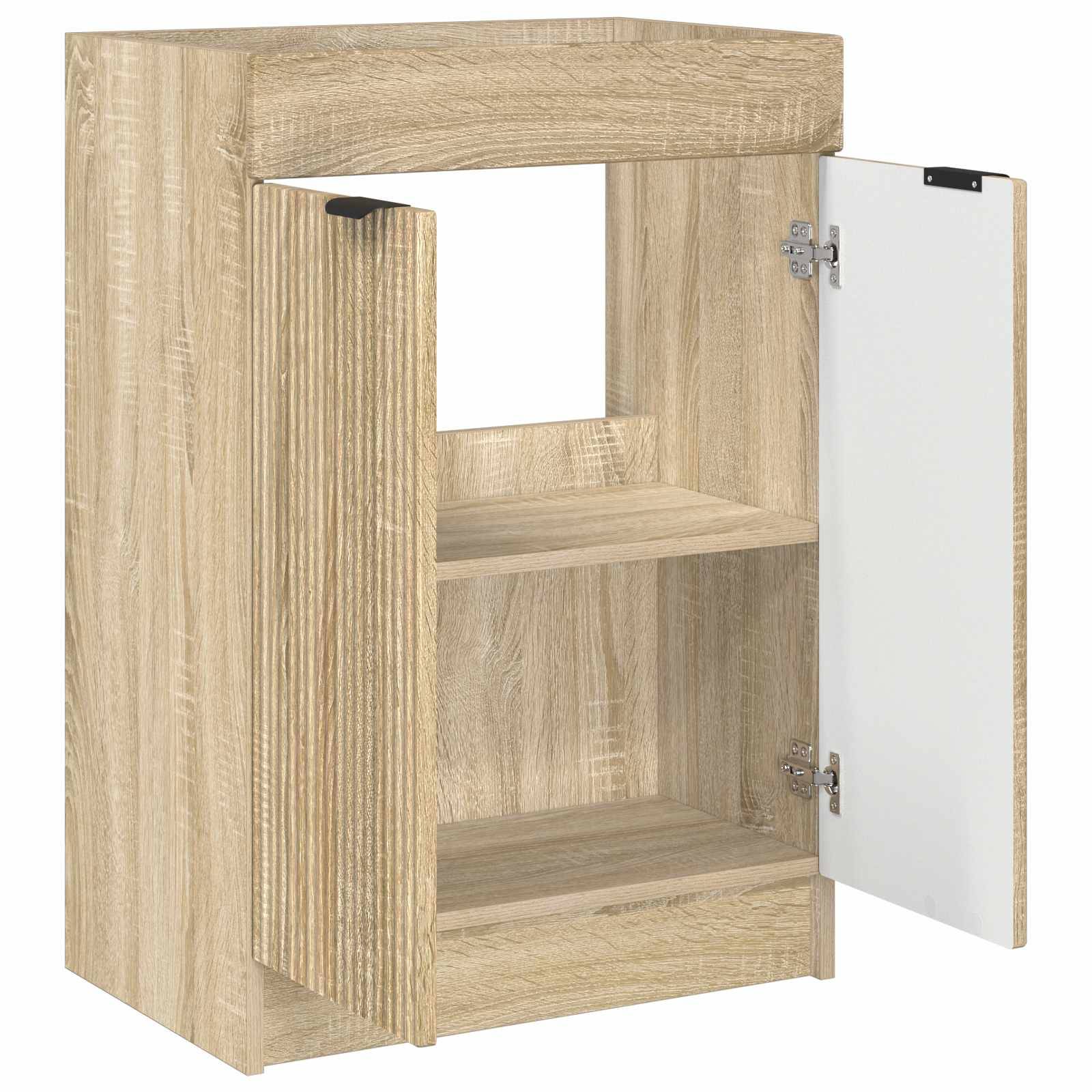 vidaXL Unter dem Waschbecken Badschrank Sonoma-Eiche 56 x 37,5 x 81 cm