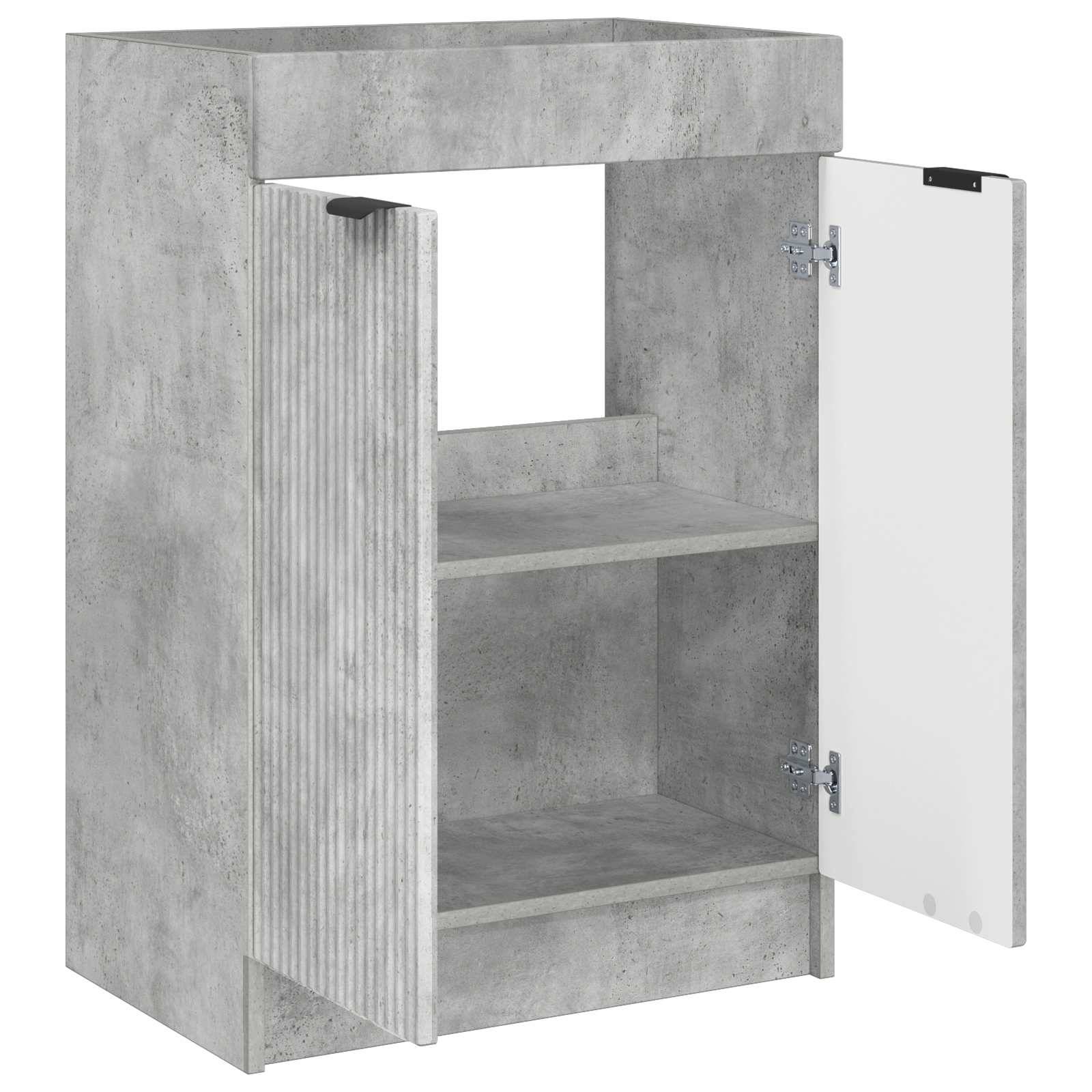 vidaXL Unter dem Waschbecken Badschrank Betongrau 56 x 37,5 x 81 cm