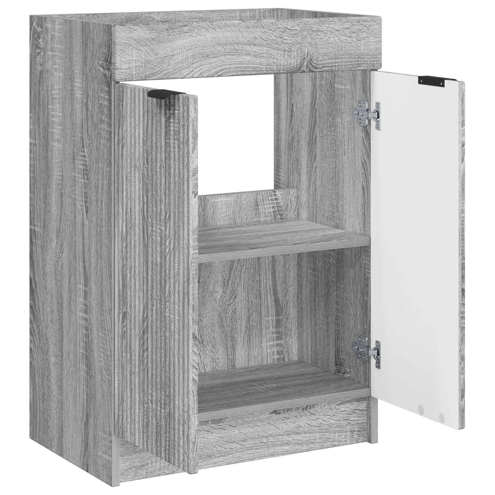 vidaXL Unter dem Waschbecken Badschrank Grau Sonoma 56 x 37,5 x 81 cm
