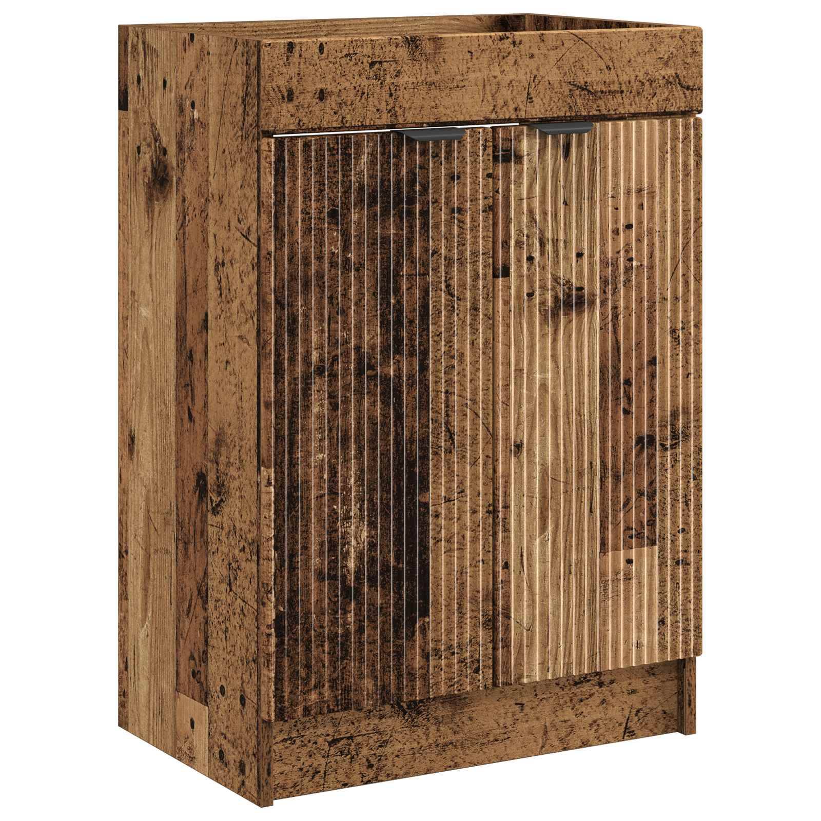 vidaXL Unter dem Waschbecken Badschrank Altholz 56 x 37,5 x 81 cm