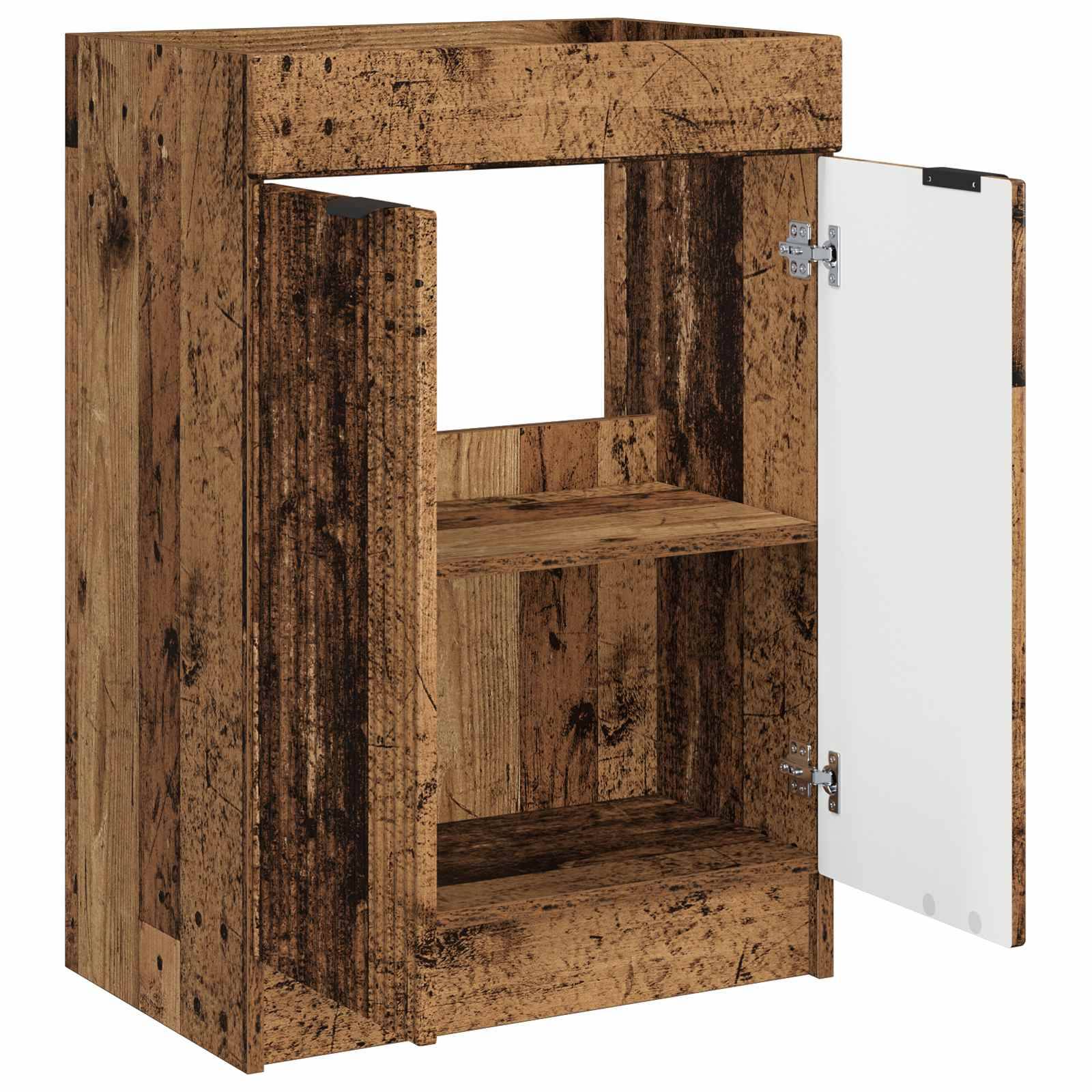 vidaXL Unter dem Waschbecken Badschrank Altholz 56 x 37,5 x 81 cm