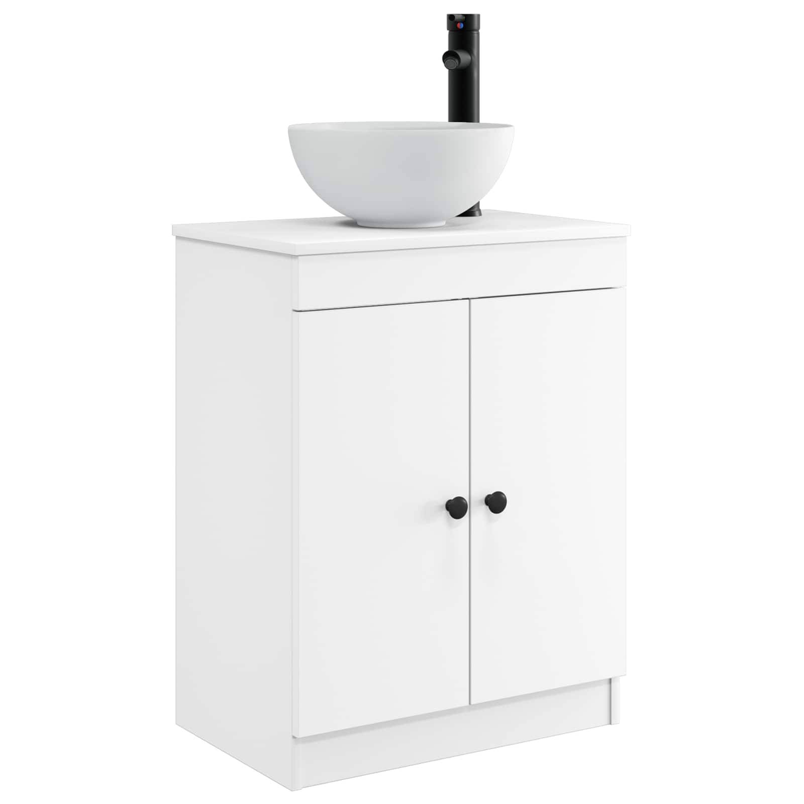 vidaXL Badezimmerschrank mit Waschbecken Weiß 54 x 35 x 83 cm