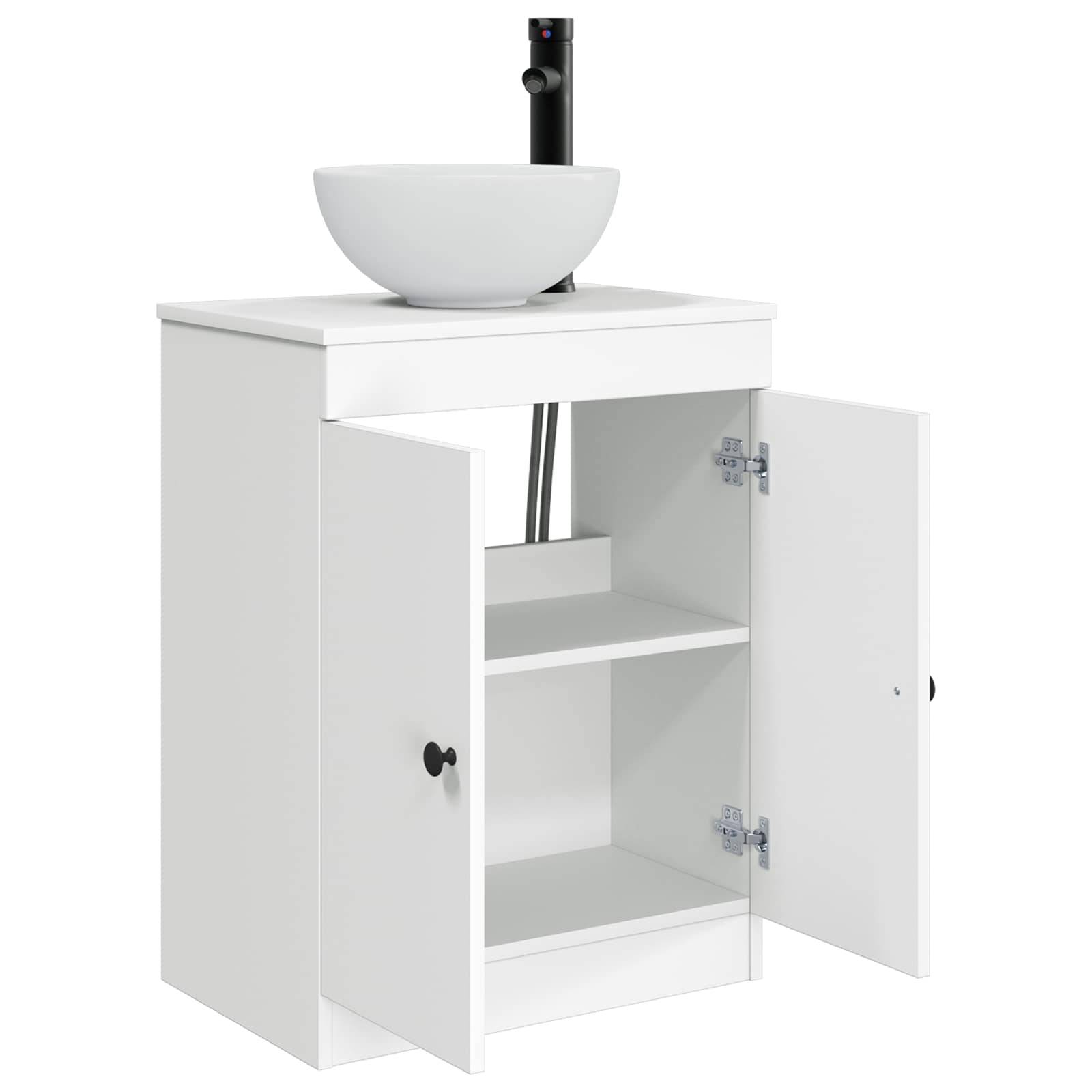 vidaXL Badezimmerschrank mit Waschbecken Weiß 54 x 35 x 83 cm