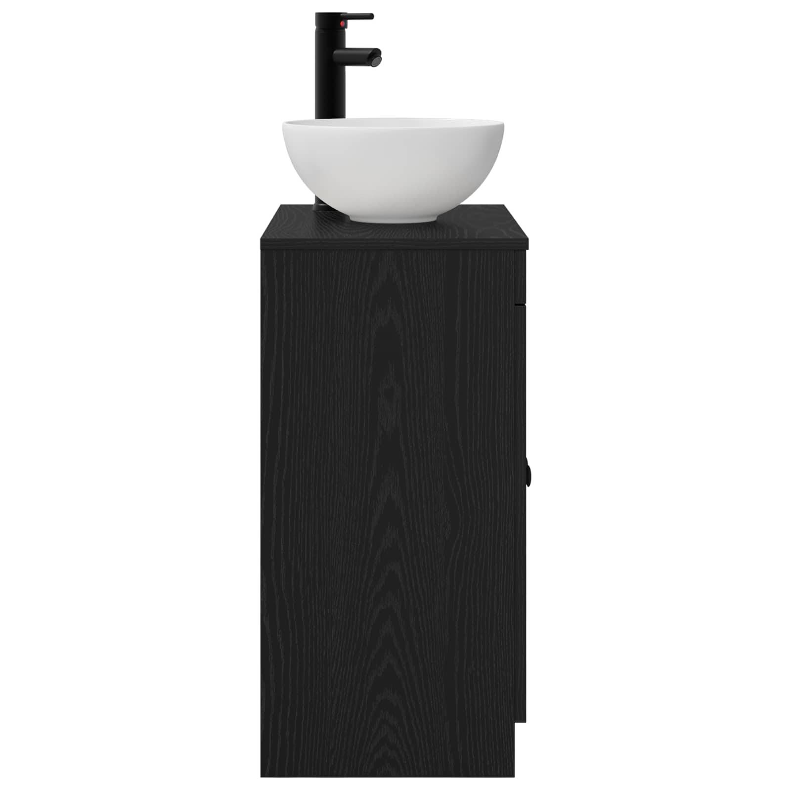 vidaXL Badezimmerschrank mit Waschbecken Schwarz 54 x 35 x 83 cm