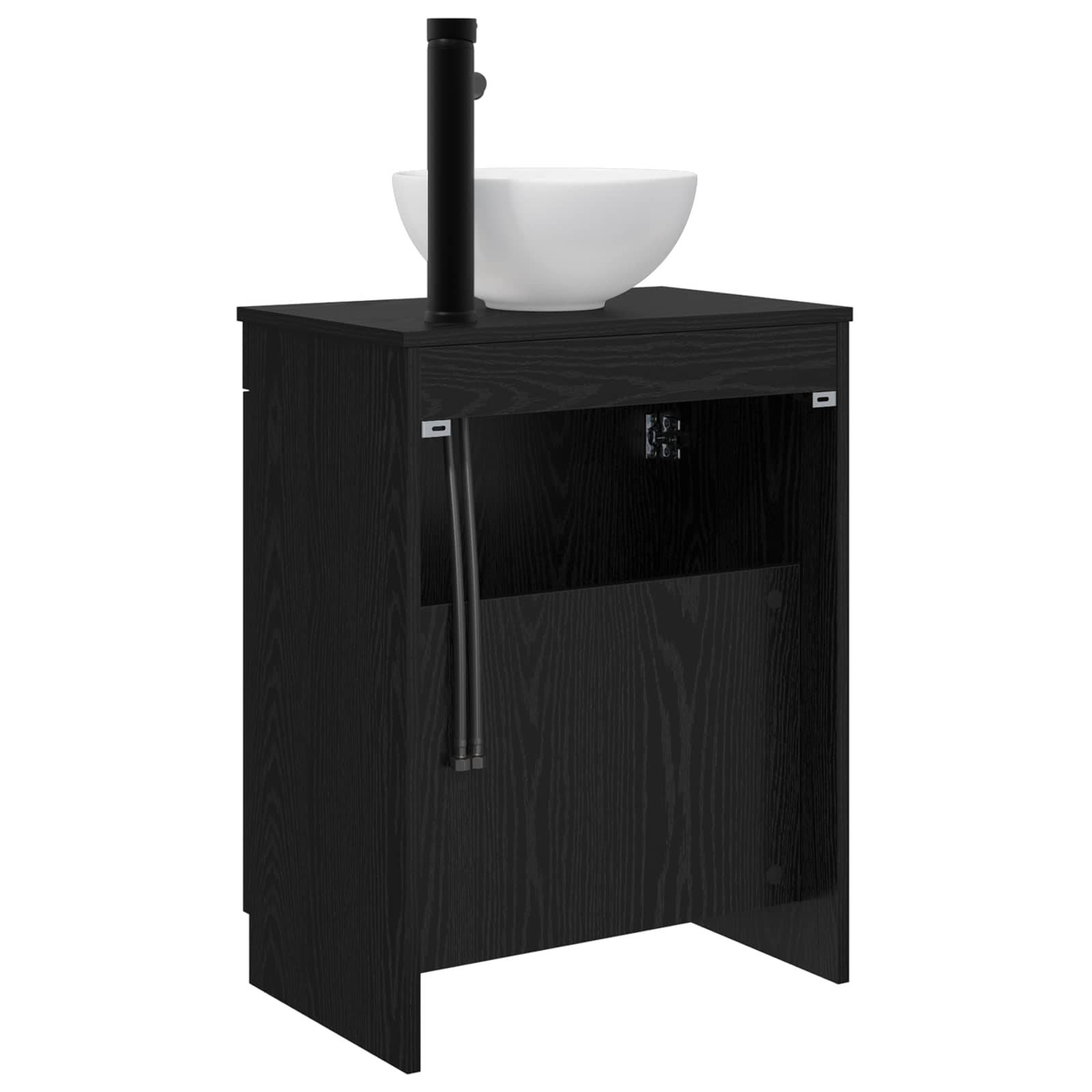 vidaXL Badezimmerschrank mit Waschbecken Schwarz 54 x 35 x 83 cm