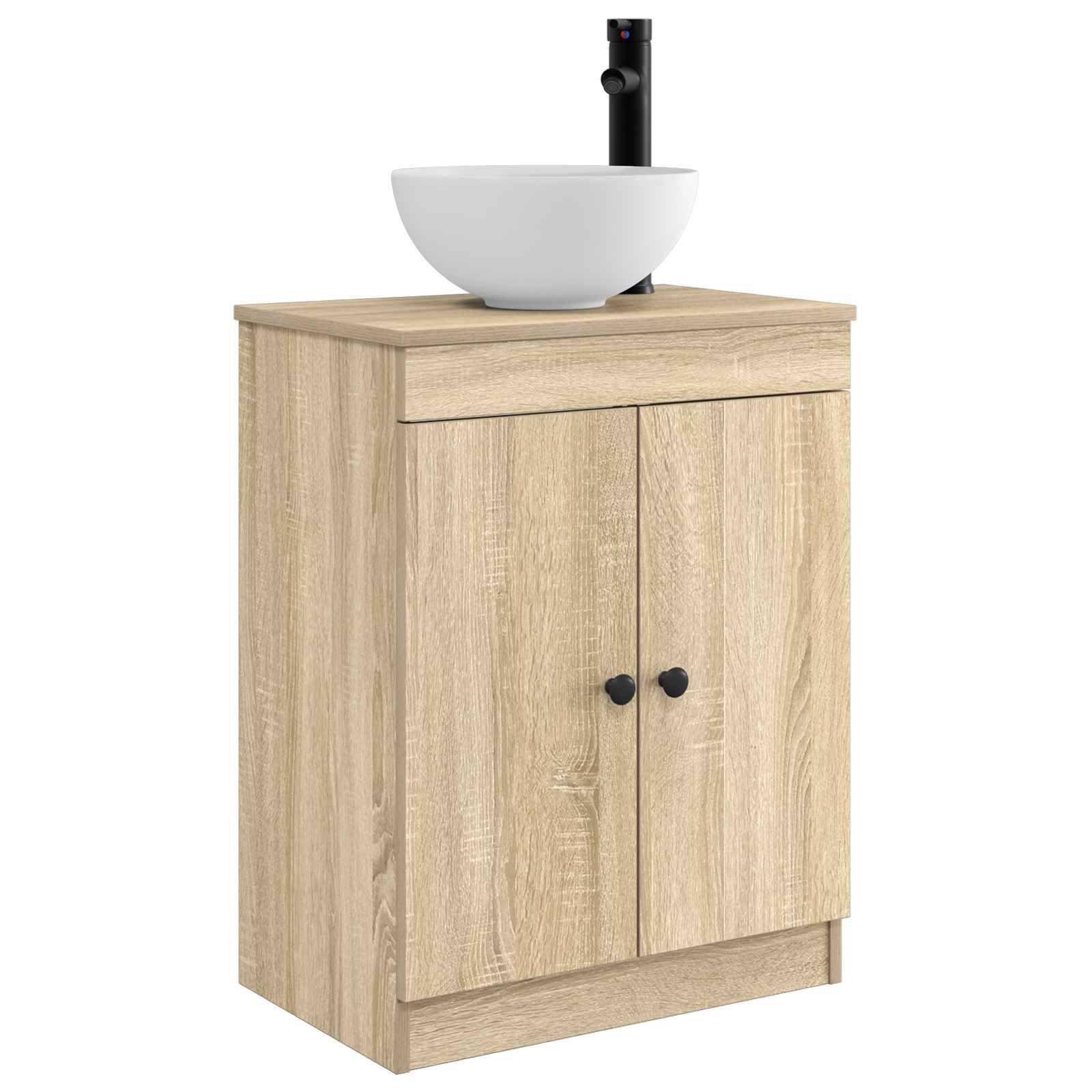 vidaXL Badezimmerschrank mit Waschbecken Sonoma-Eiche 54 x 35 x 83 cm