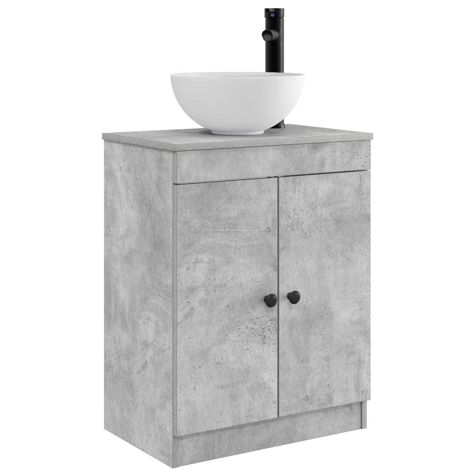 vidaXL Badezimmerschrank mit Waschbecken Betongrau 54 x 35 x 83 cm