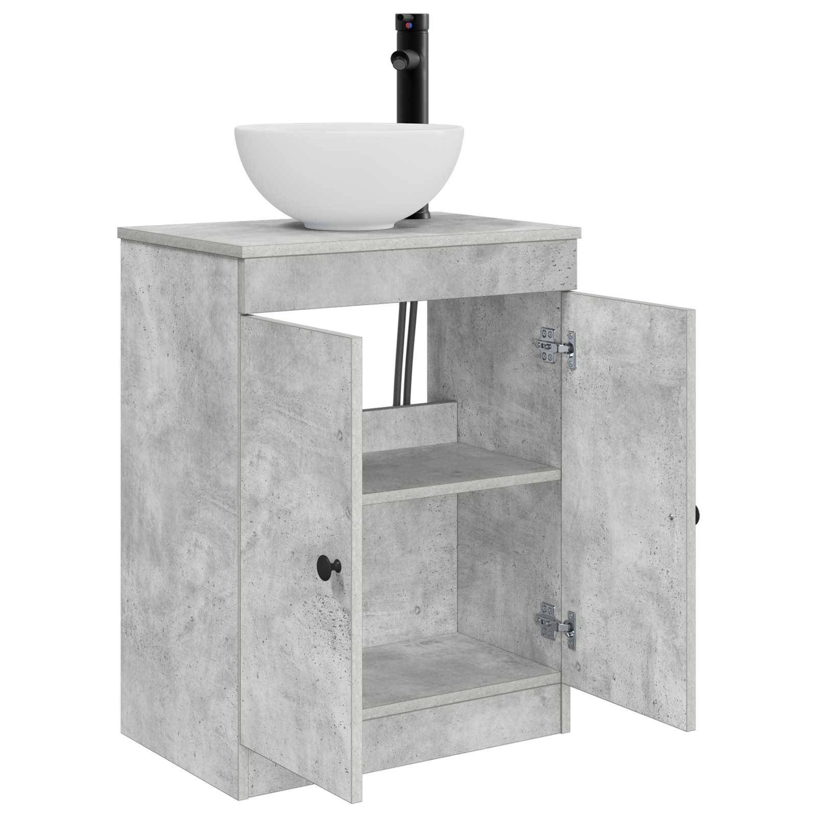 vidaXL Badezimmerschrank mit Waschbecken Betongrau 54 x 35 x 83 cm